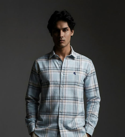 The Classic blue checks reimagined — effortless charm for every occasion.