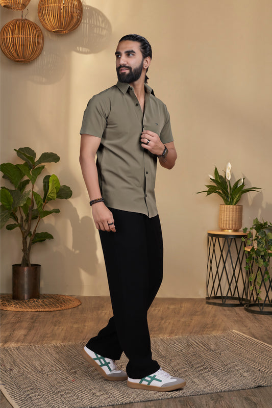 The seamless comfort that elevates style — Designed for a sharp, confident presence in Olive Green.