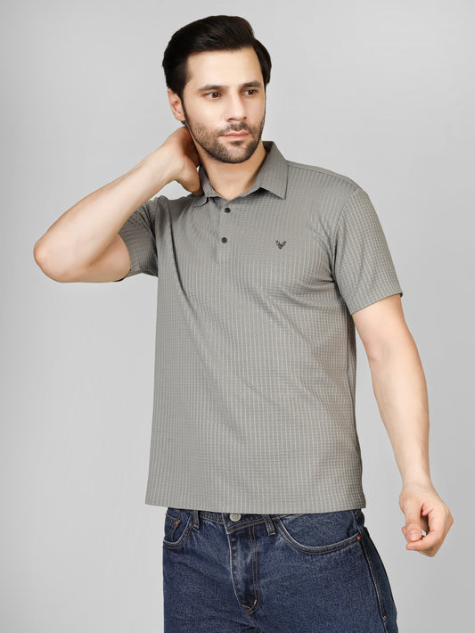 Men's Contemporary Short Sleeve Grey Light Polo T-shirt