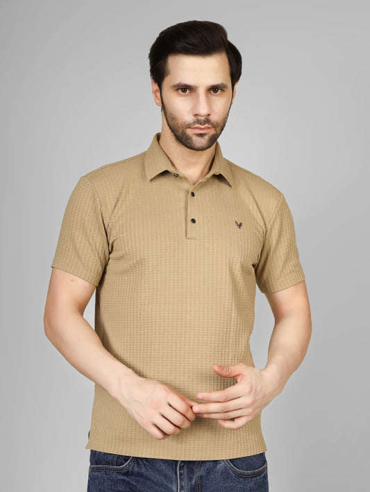 Men's Contemporary Short Sleeve Mustard Polo T-shirt