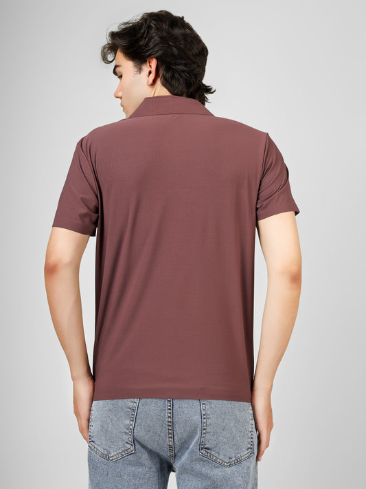 The Imperial Men's Marron Polo V Neck T-shirt