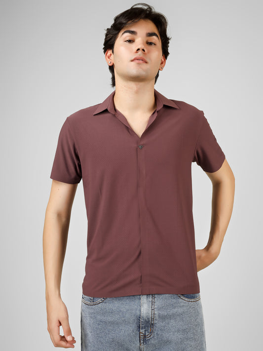 The Imperial Men's Marron Polo V Neck T-shirt