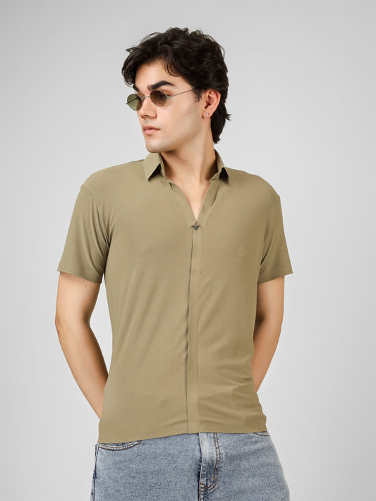 The Imperial Men's Dusty Olive Polo V Neck