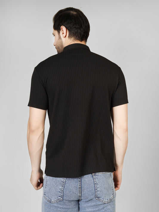 Men's Contemporary Short Sleeve Black Polo T-shirt