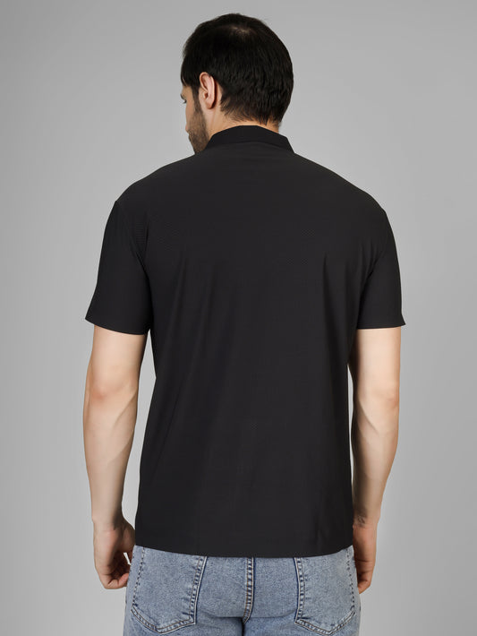 Men's Contemporary Short Sleeve Polo Black T-shirt