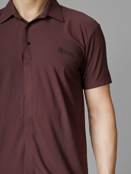 Men's Contemporary Short Sleeve Polo marron T-shirt