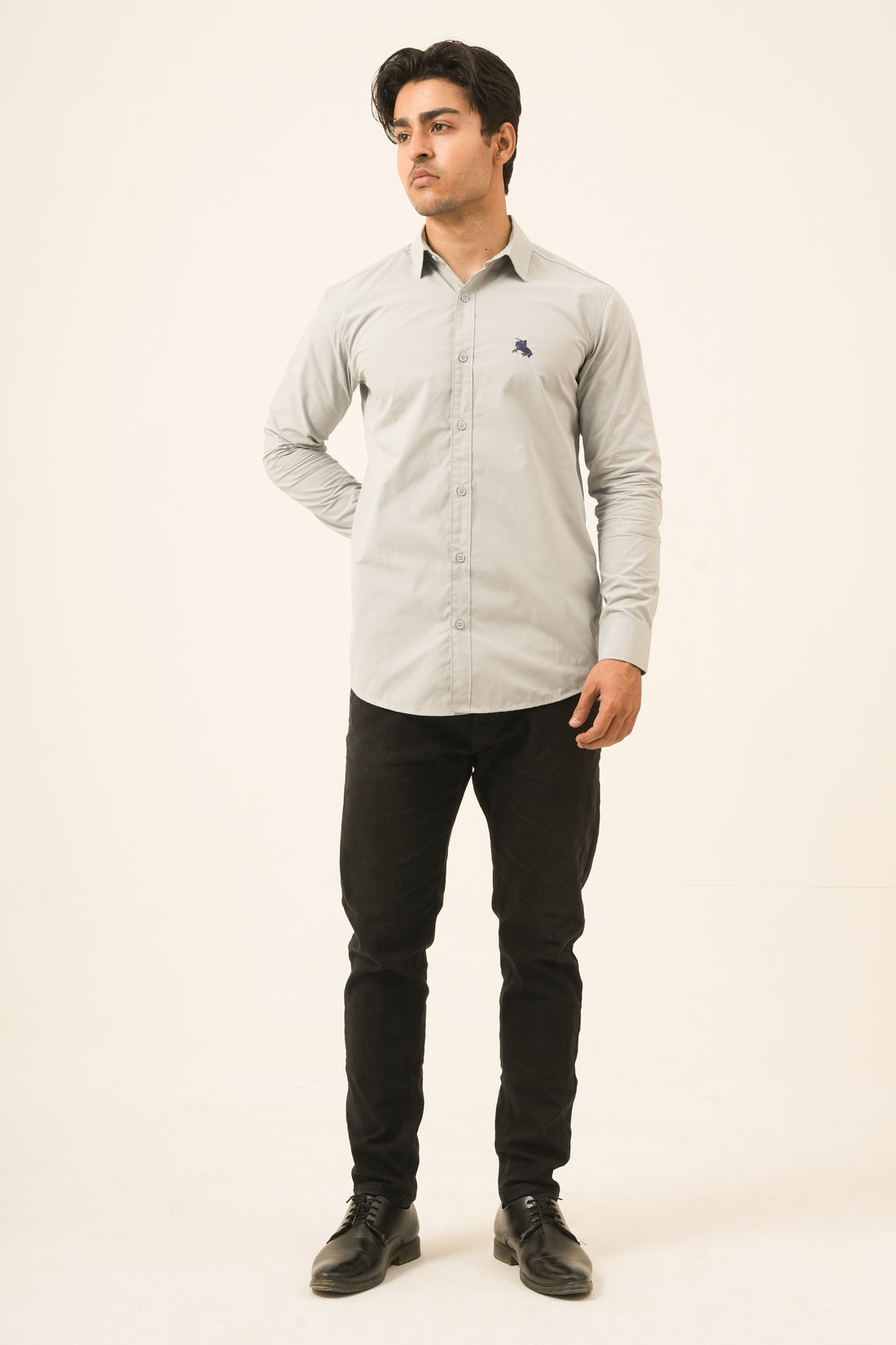Grey Minimal Shirt - Formal Fit