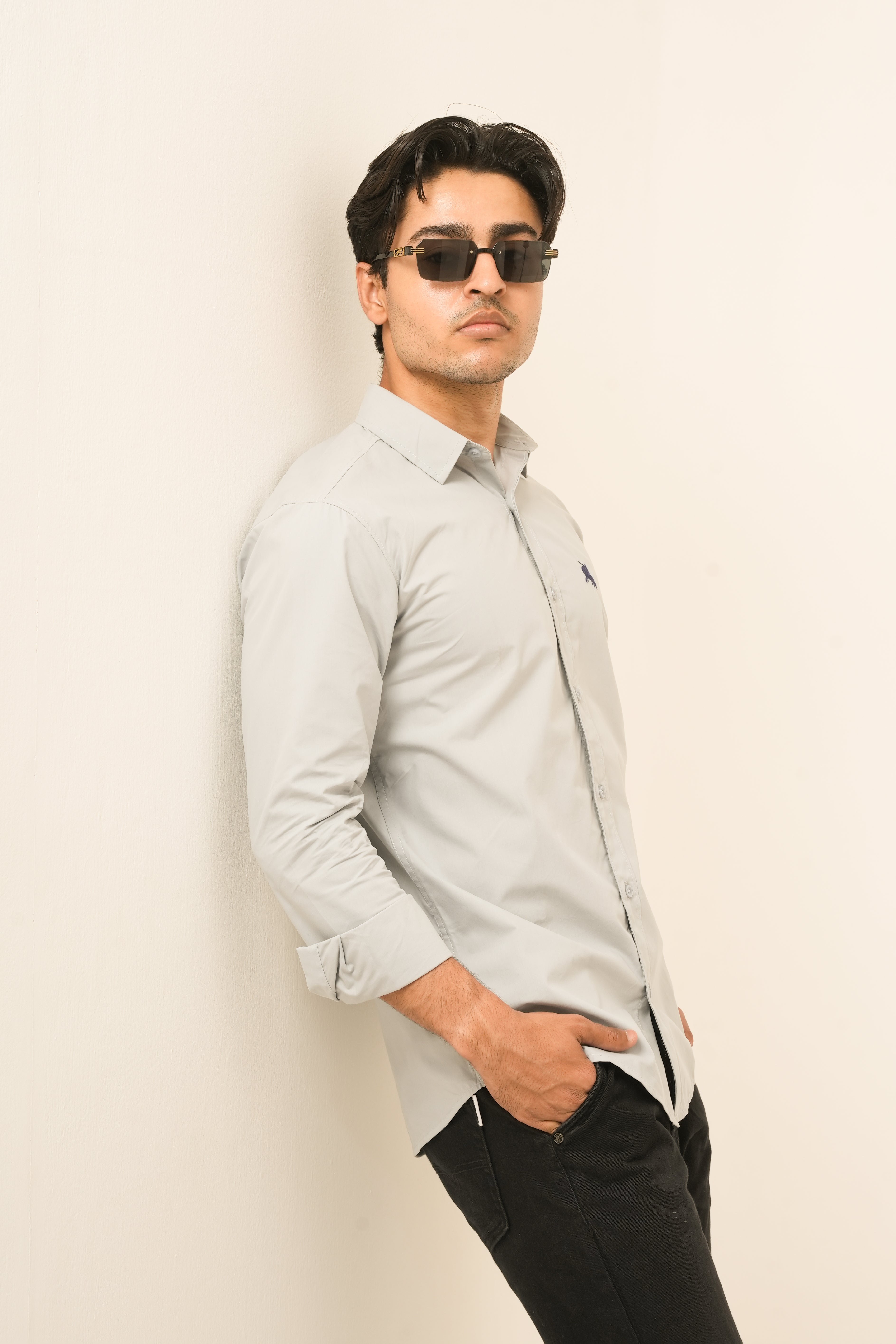 Grey Minimal Shirt - Formal Fit