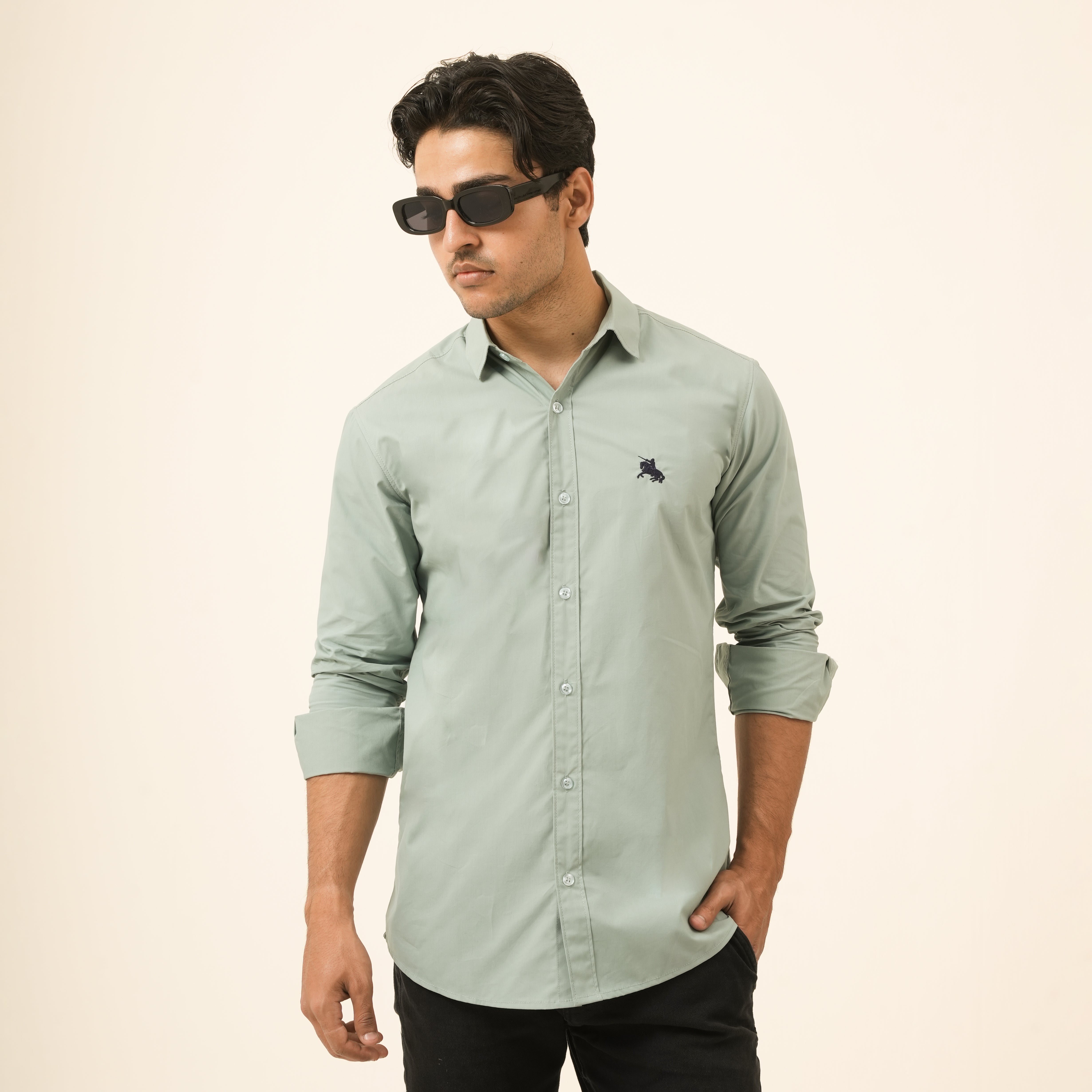 Mint Green Minimal Shirt - Formal Fit