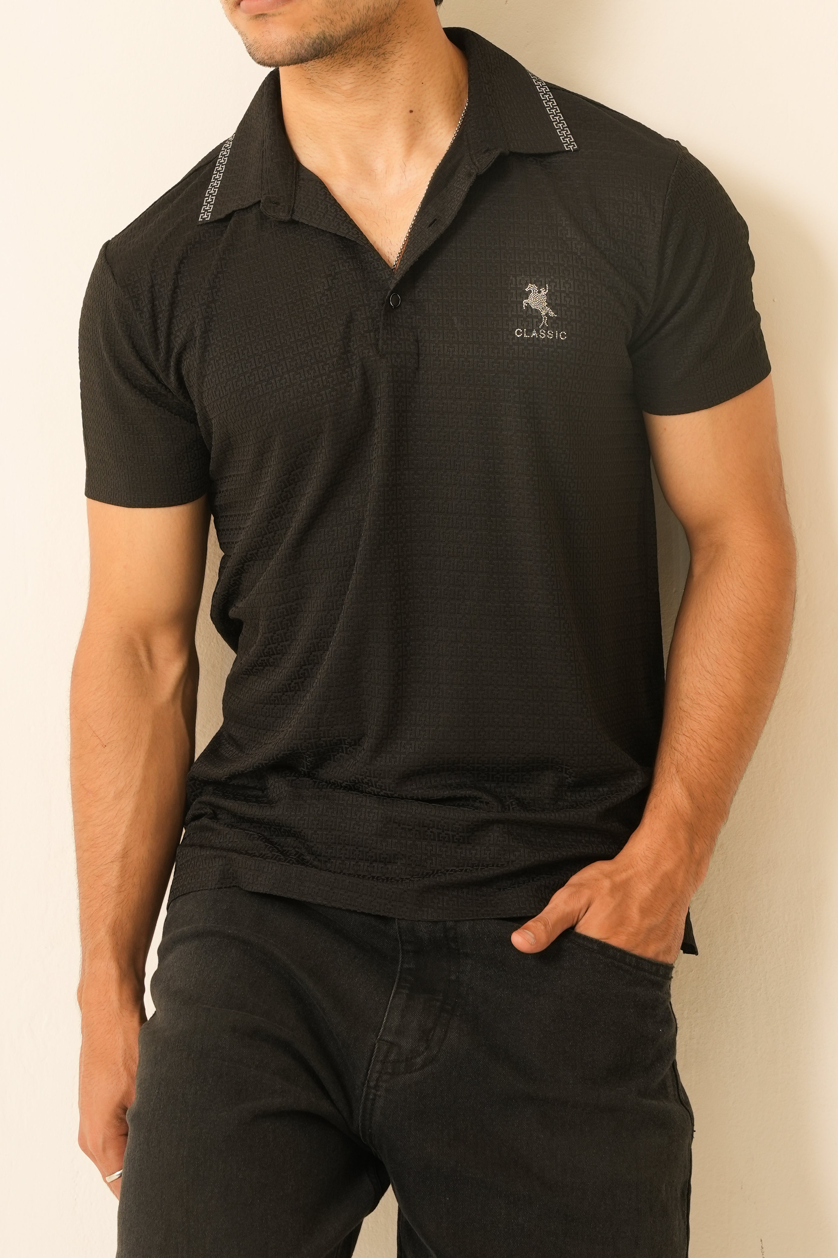 Black Polo T-Shirt - Mordern Fit