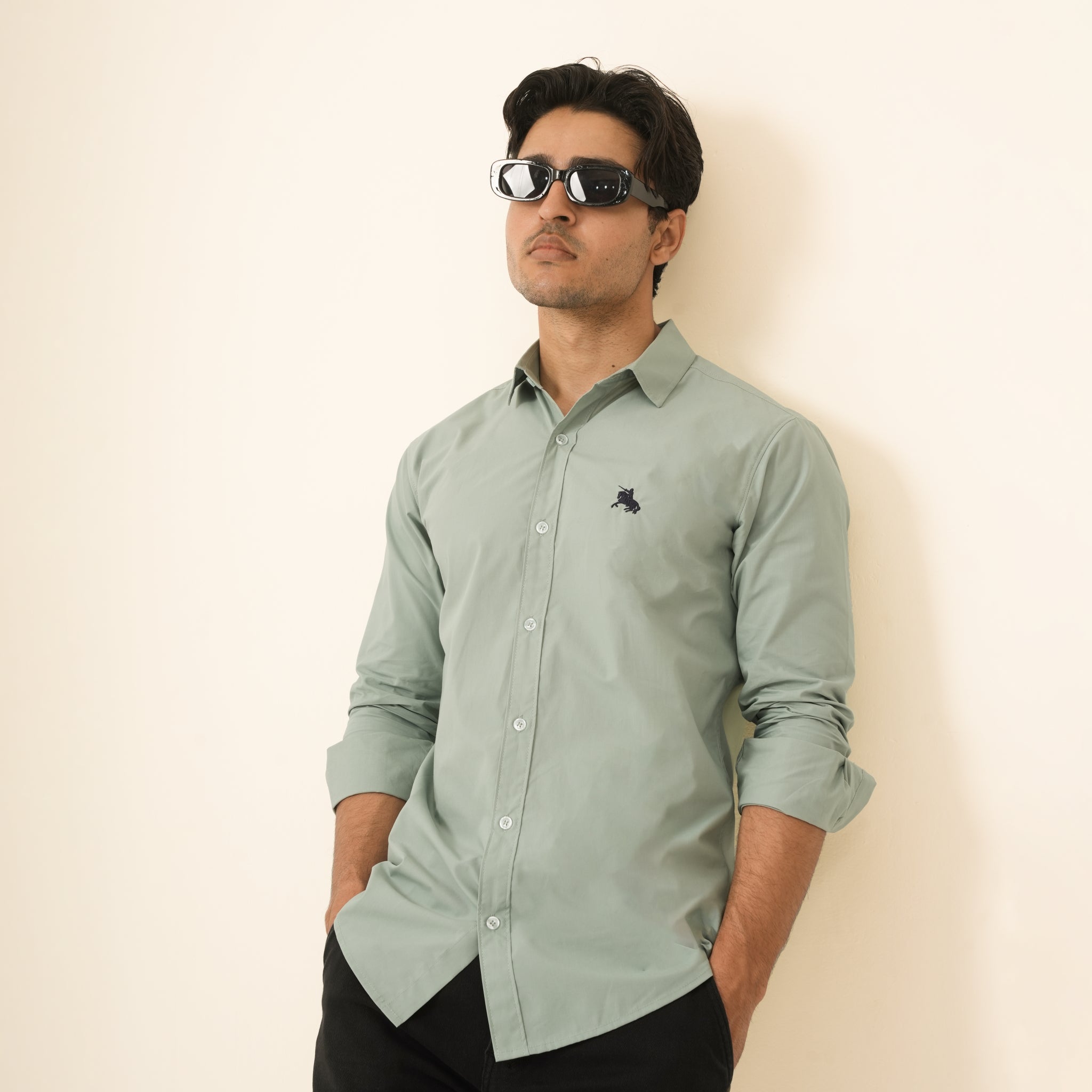 Mint Green Minimal Shirt - Formal Fit