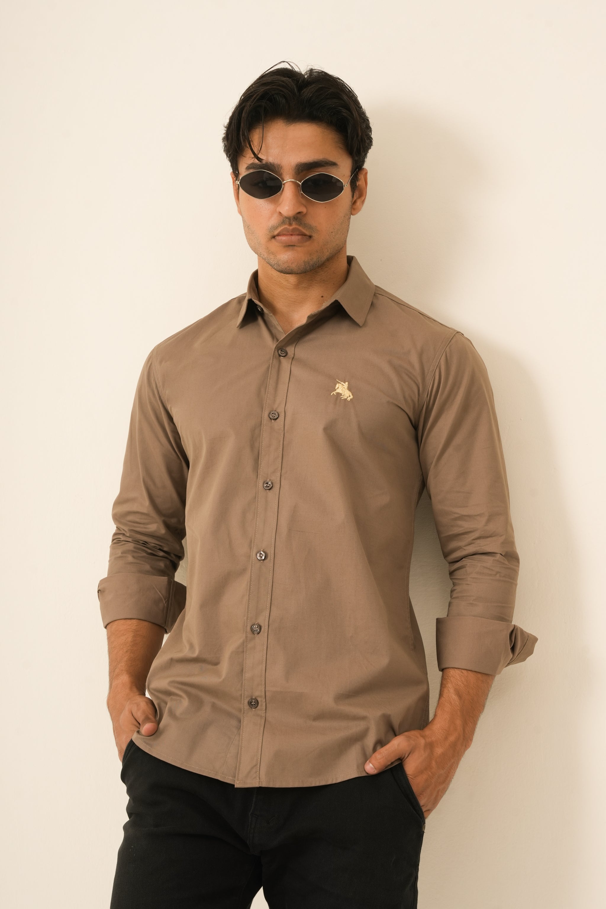 Sand Brown Classic Shirt - Sharp fit