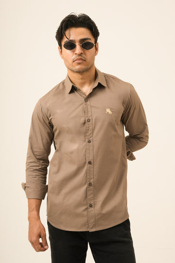 Sand Brown Classic Shirt - Sharp fit