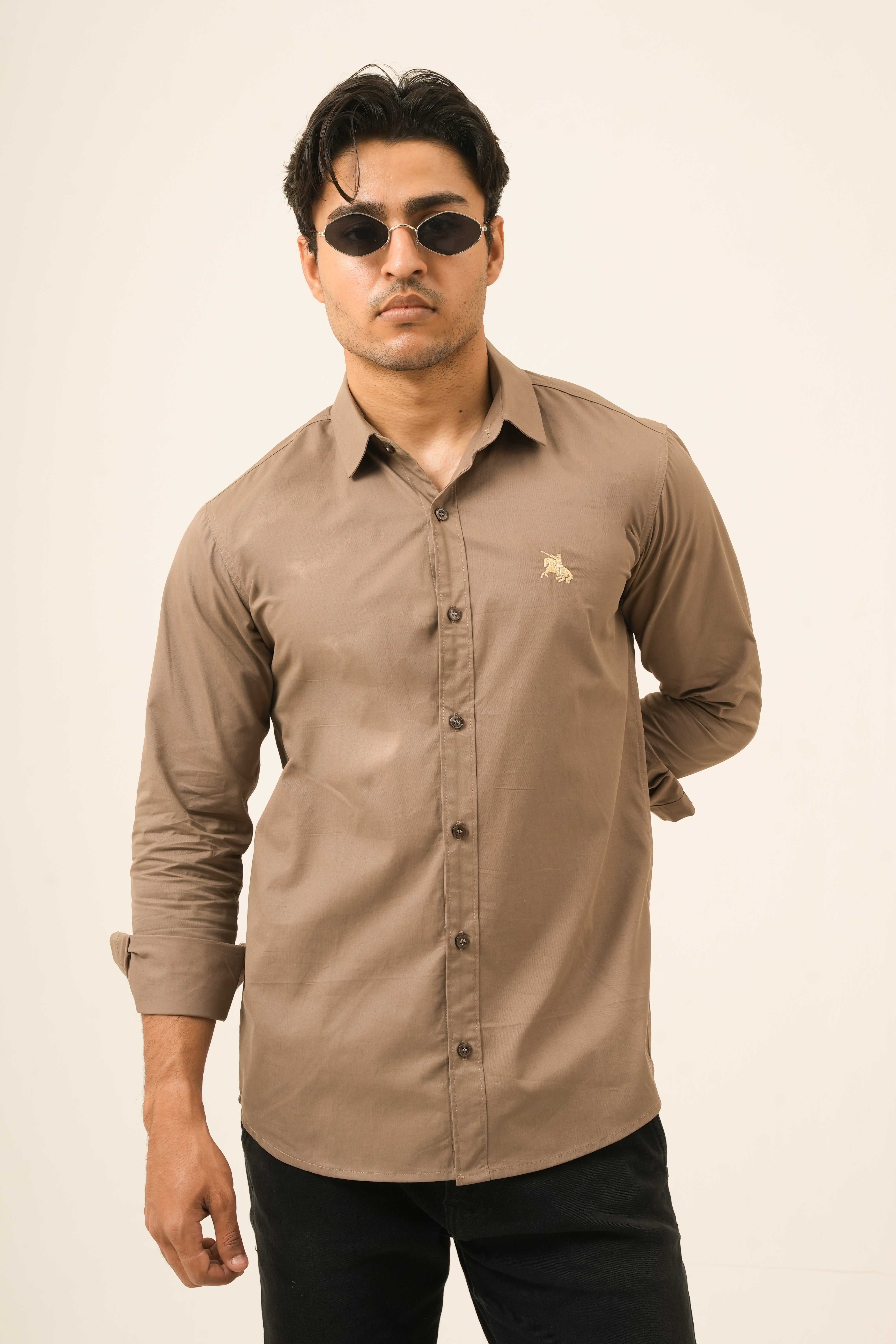 Sand Brown Classic Shirt - Sharp fit