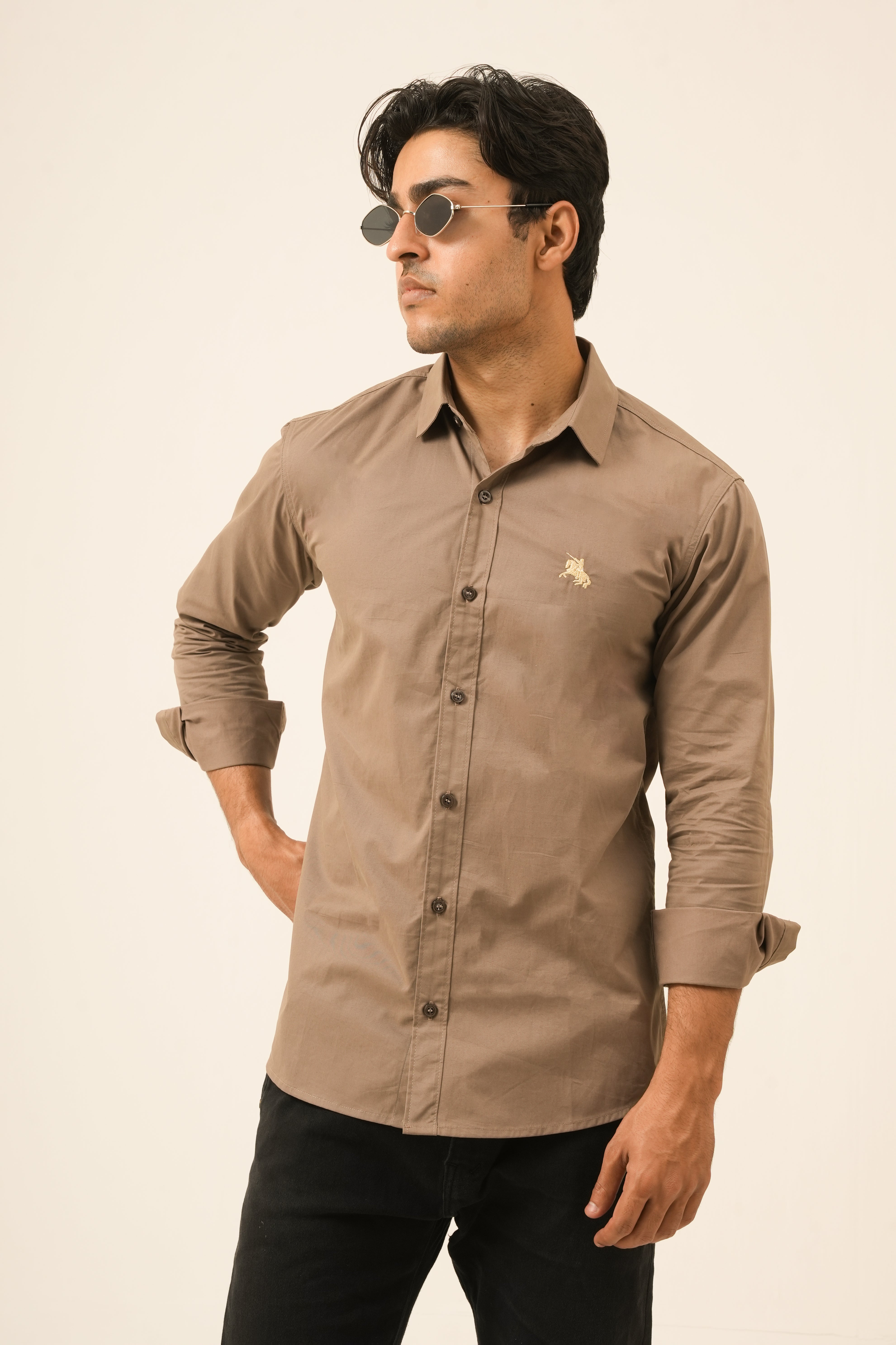Sand Brown Classic Shirt - Sharp fit