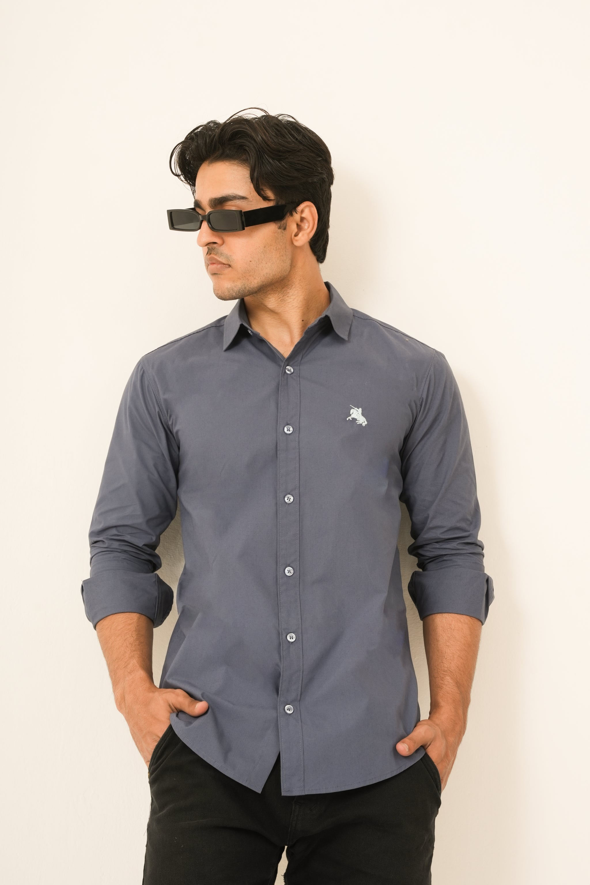 Dark blue Minimal Shirt - Formal Fit