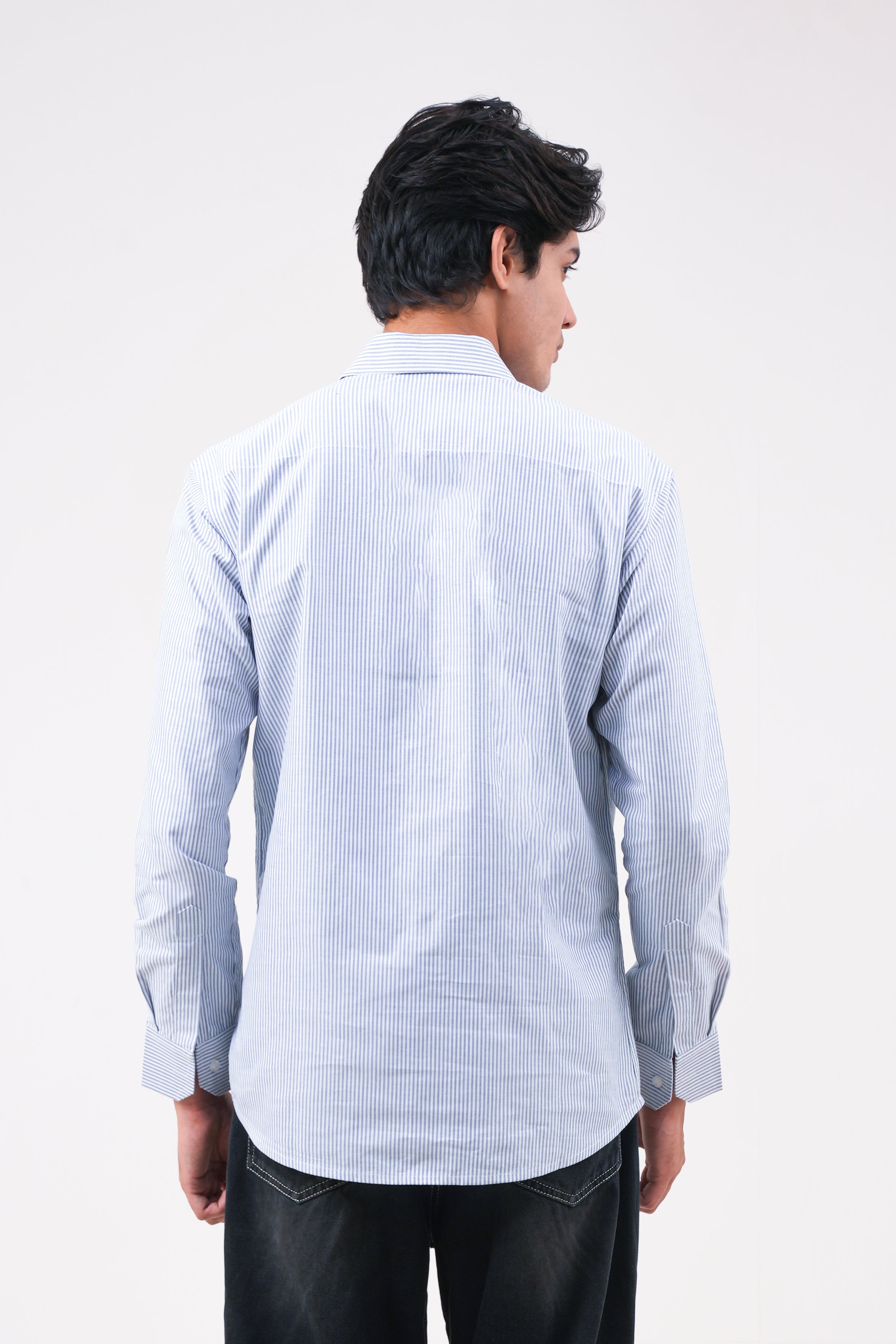 Navy Blue Stripe Shirt - Bold Fit