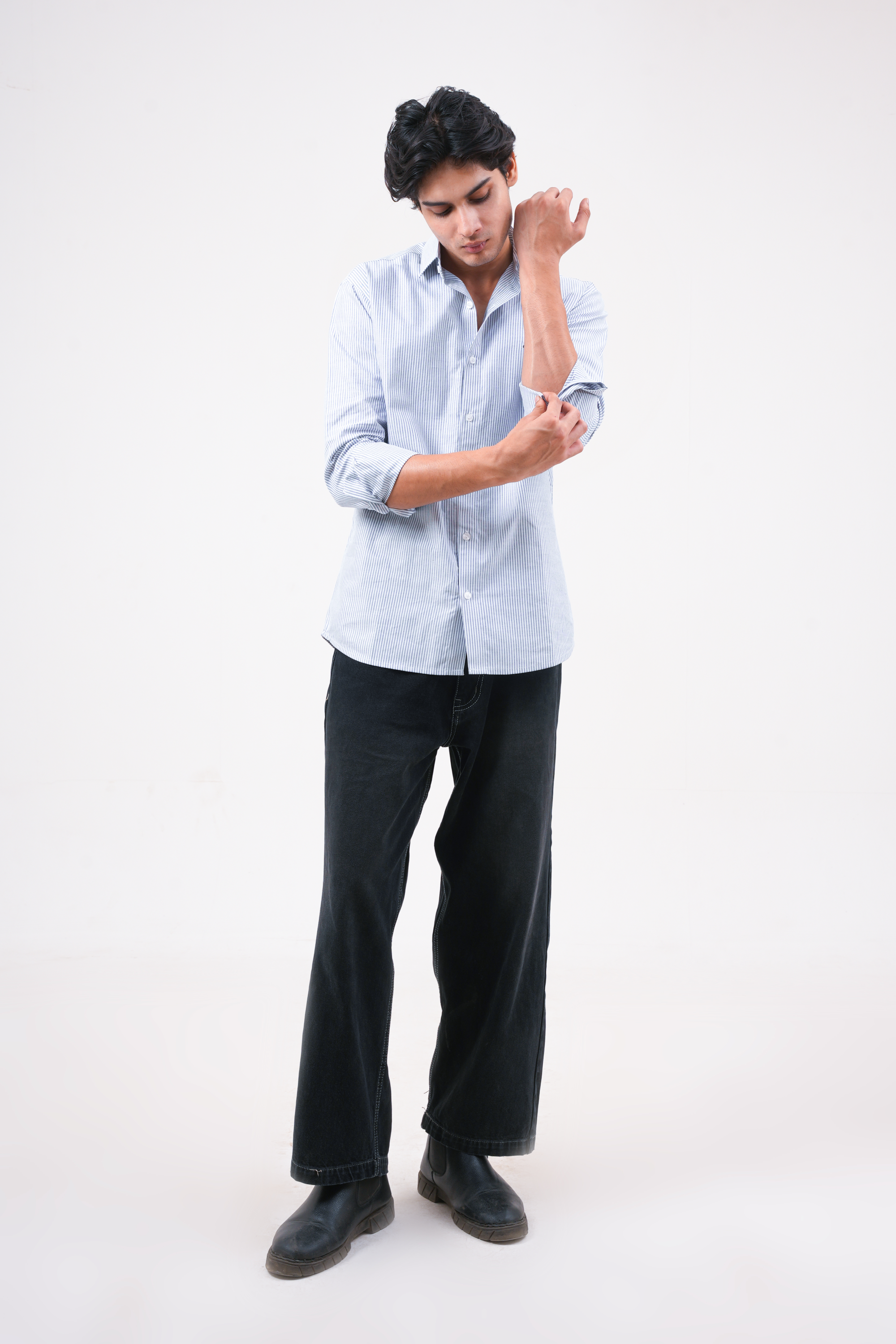 Navy Blue Stripe Shirt - Bold Fit