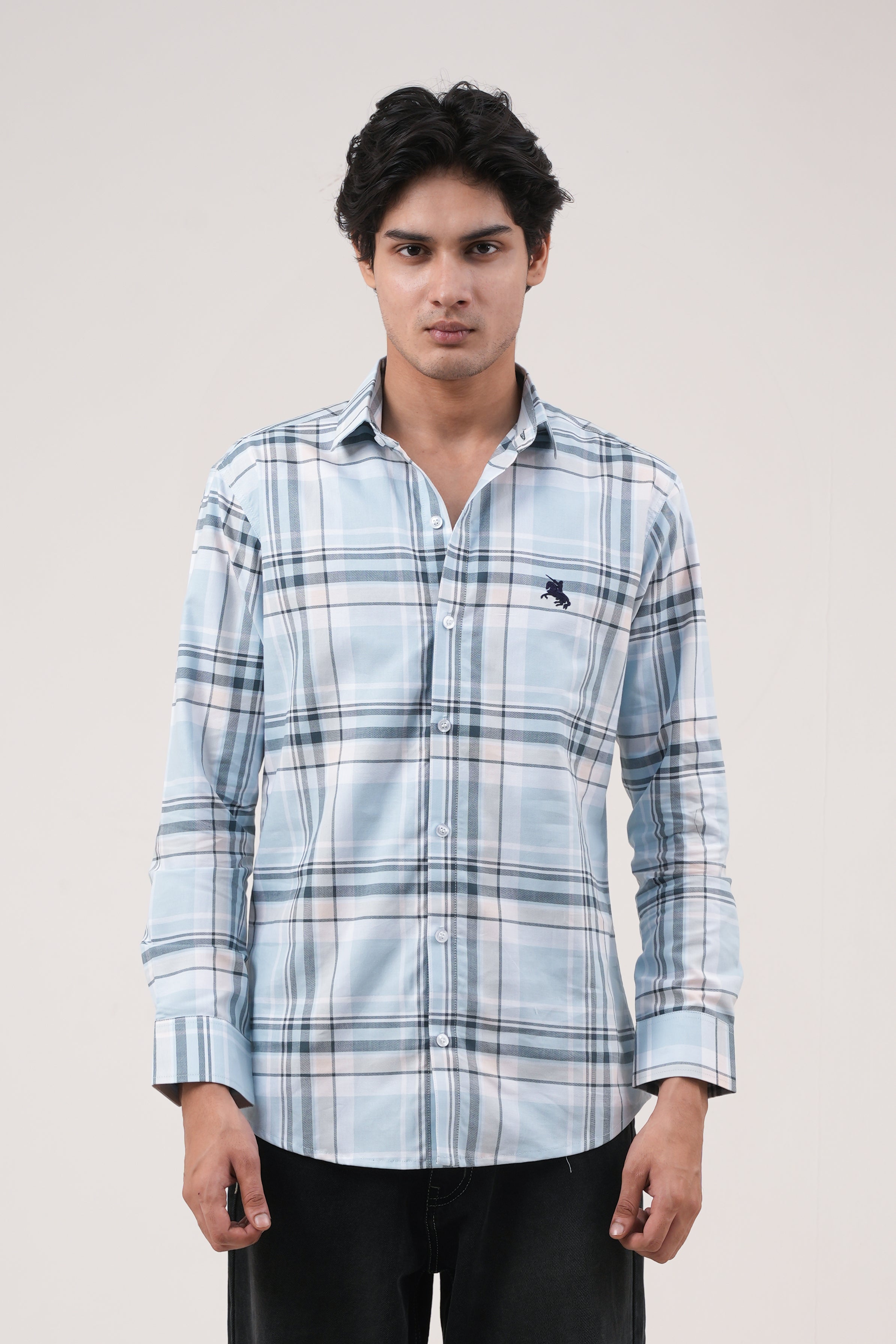 Blue Chex Shirt - Classic FIt