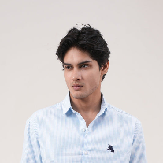 the blue Stripes that define confidence — crafted for a bold, refined look.