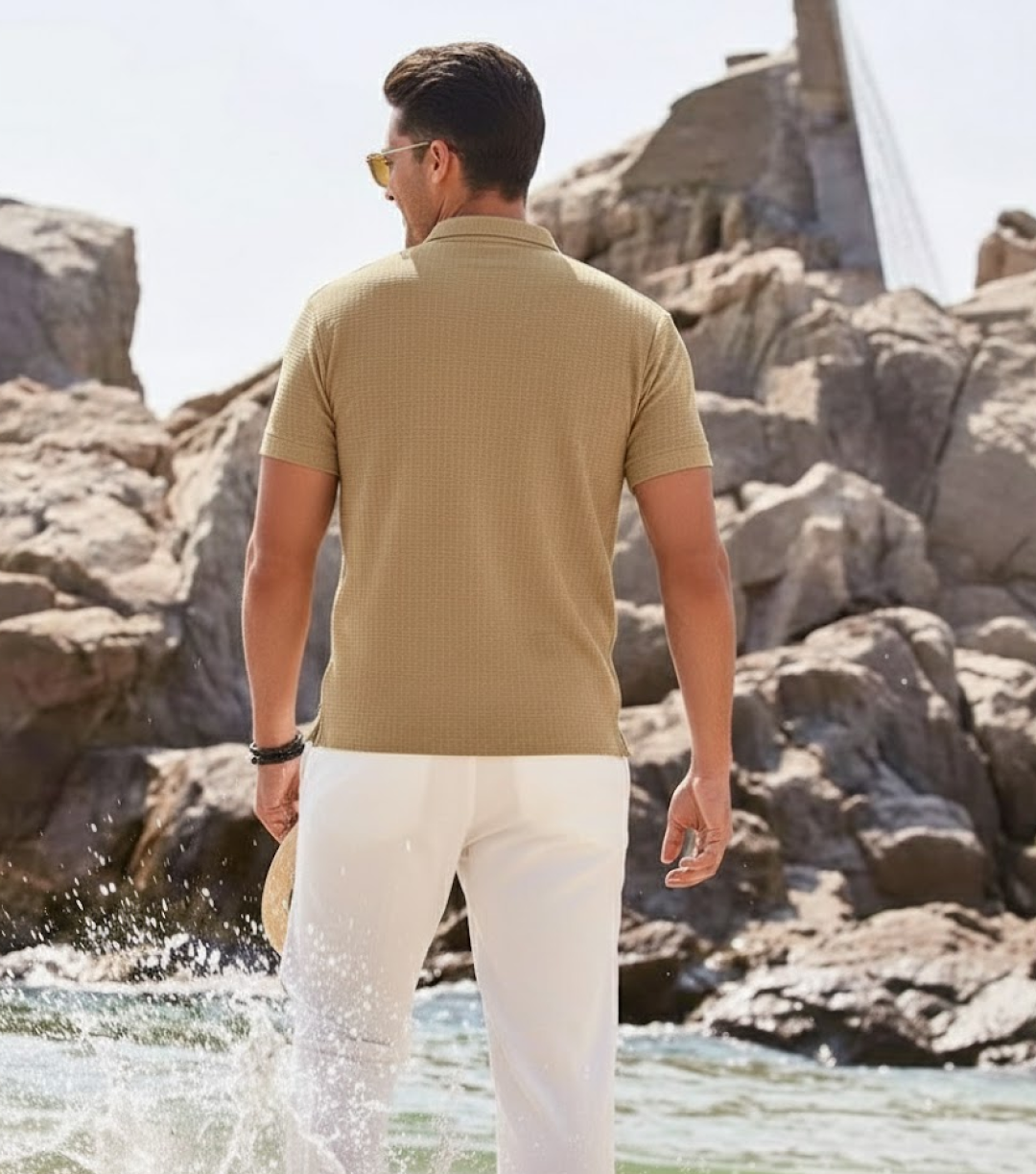 Sand Brown Polo T-Shirt - Contemporary Fit