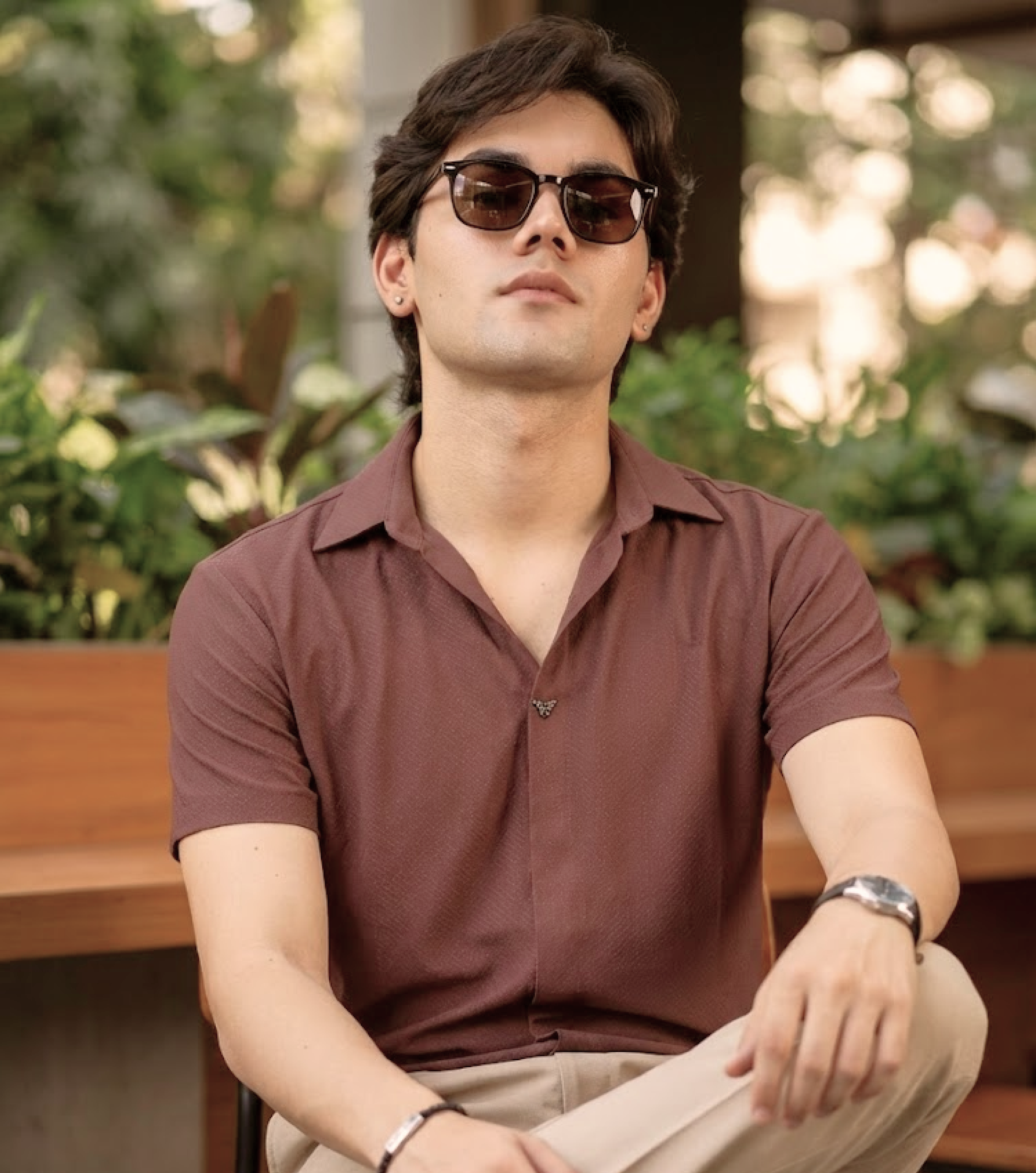 The Imperial Men's marron Polo V Neck Stichless T-shirt