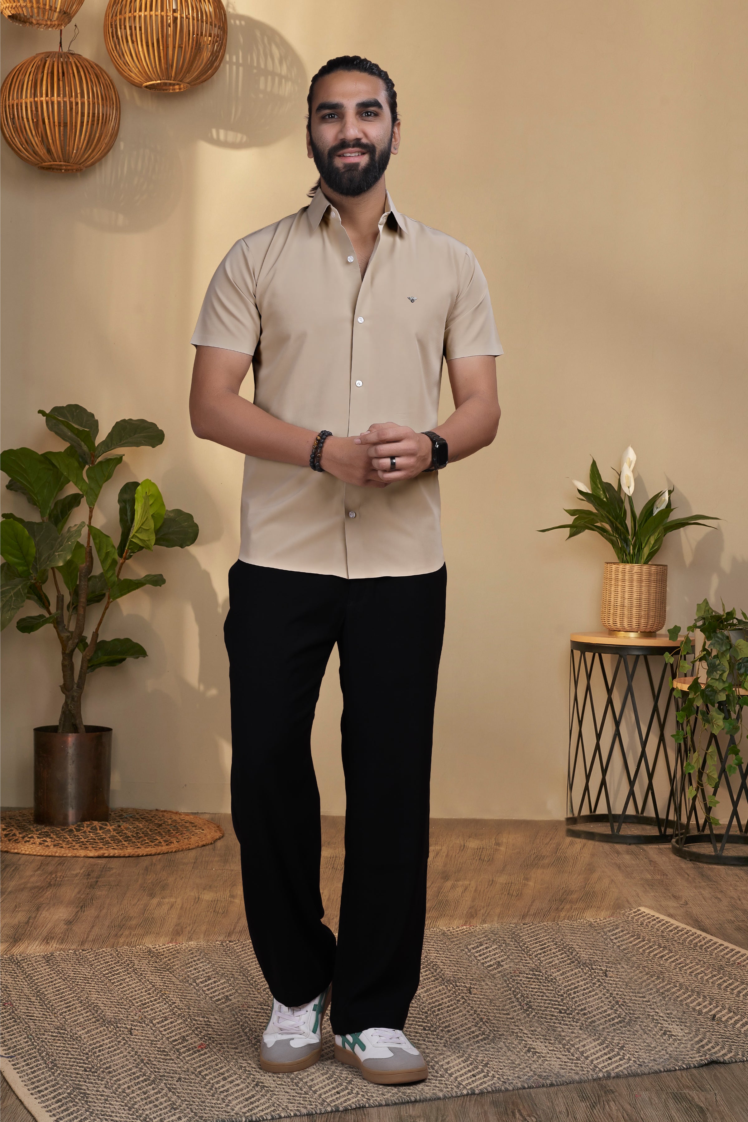 Nylon Beige Stichless Shirt