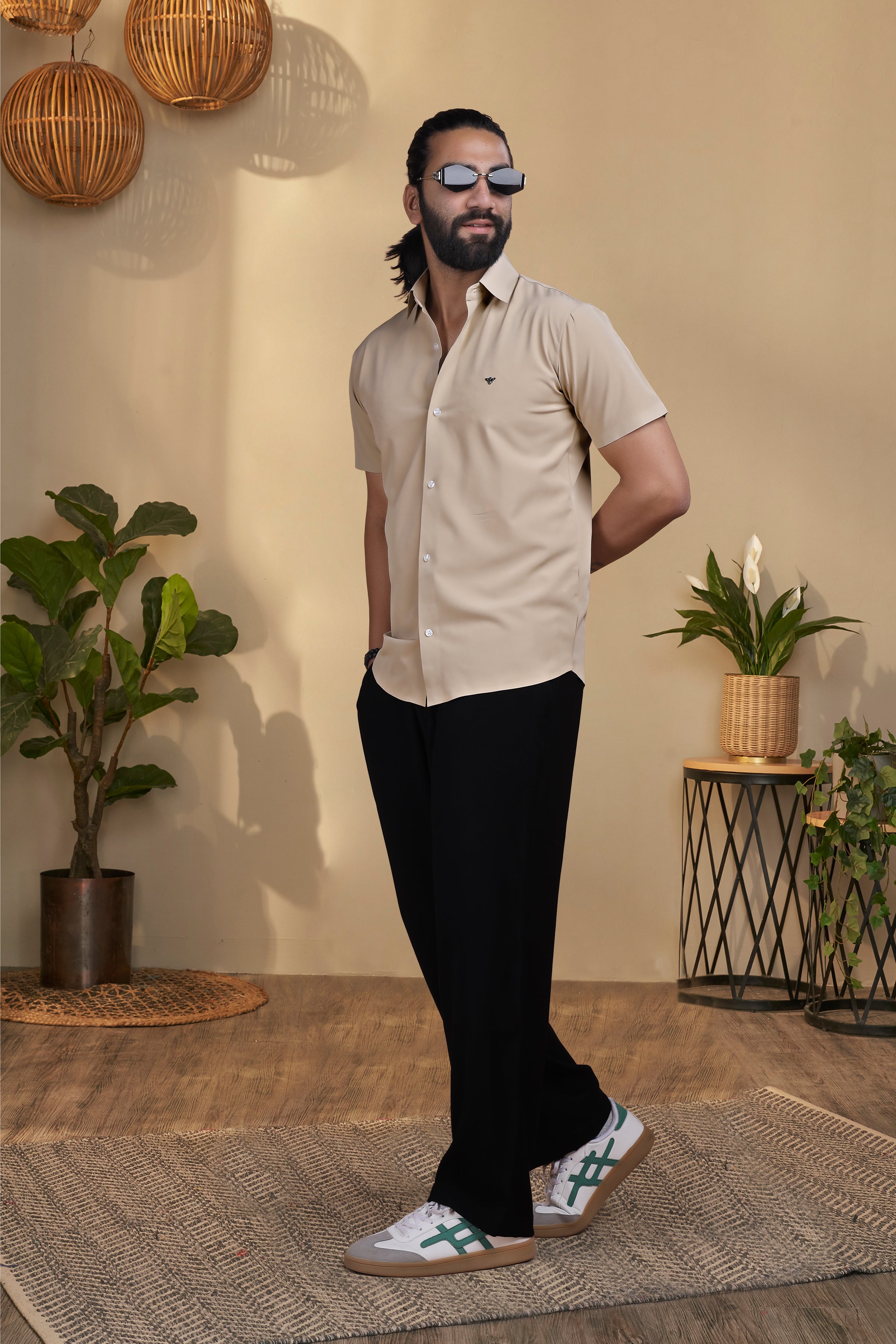 Nylon Beige Stichless Shirt