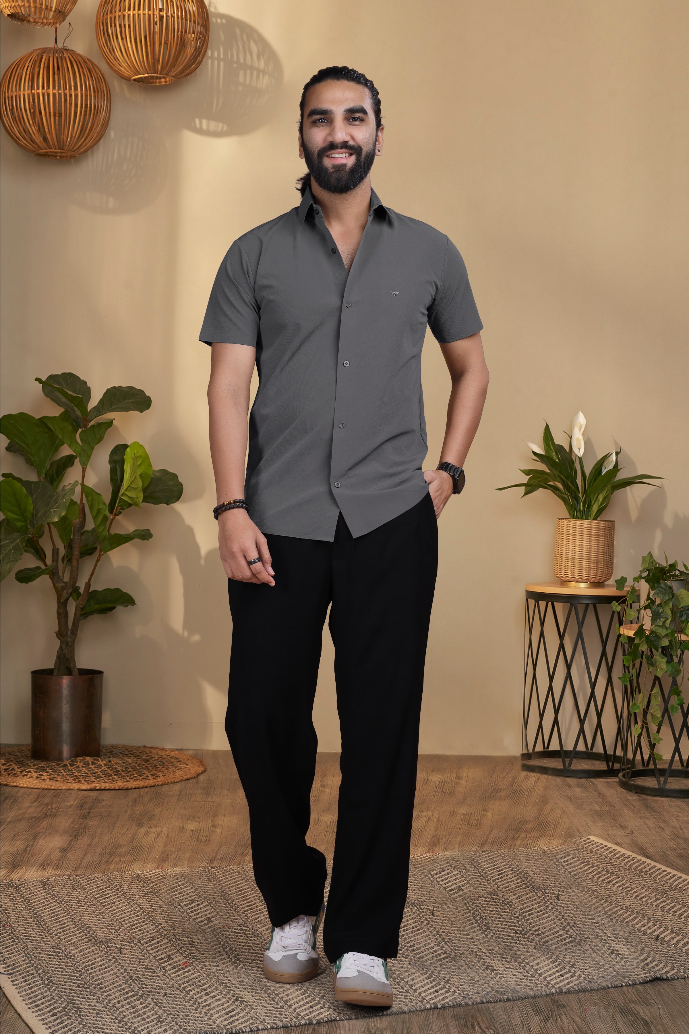 Nylon Dark Grey Stichless Shirt