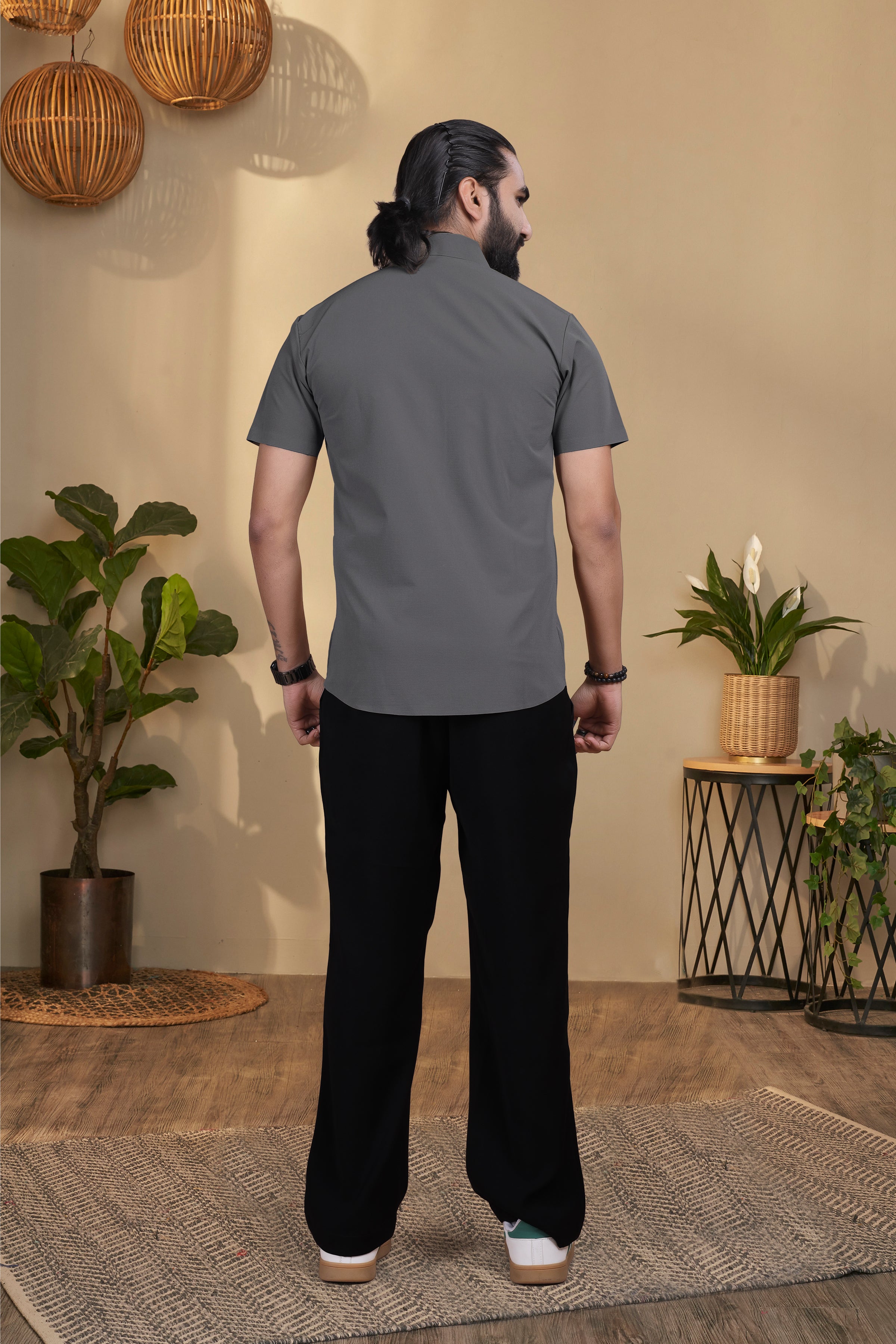Nylon Dark Grey Stichless Shirt
