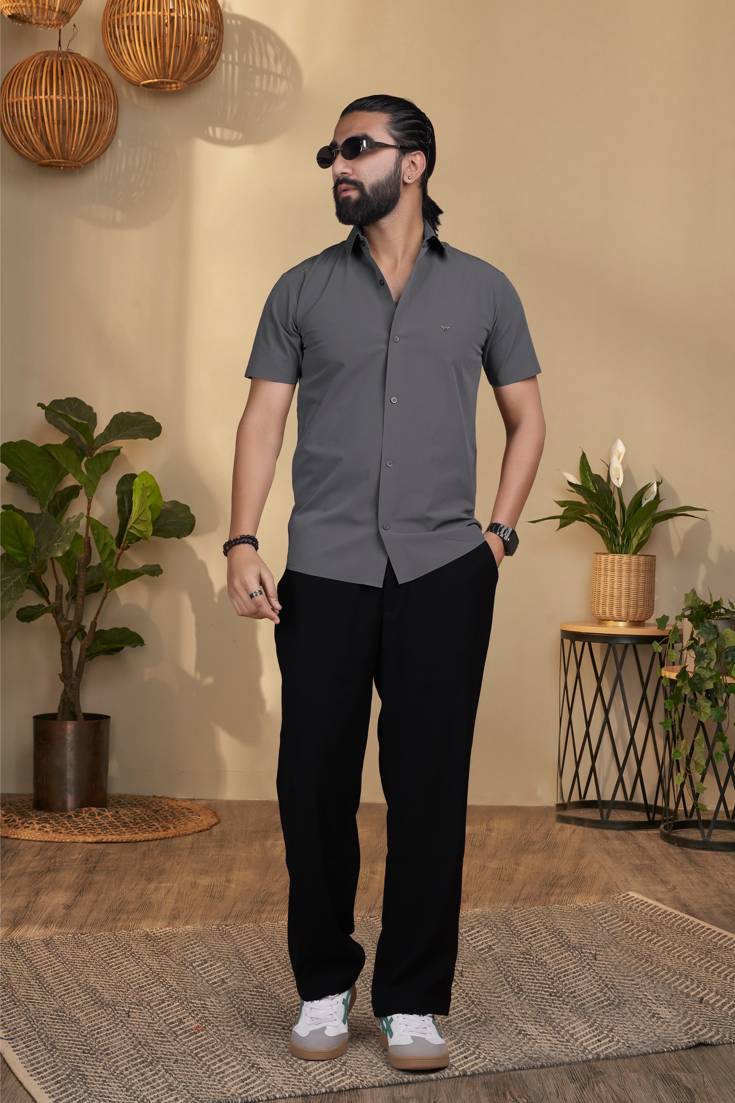 Nylon Dark Grey Stichless Shirt