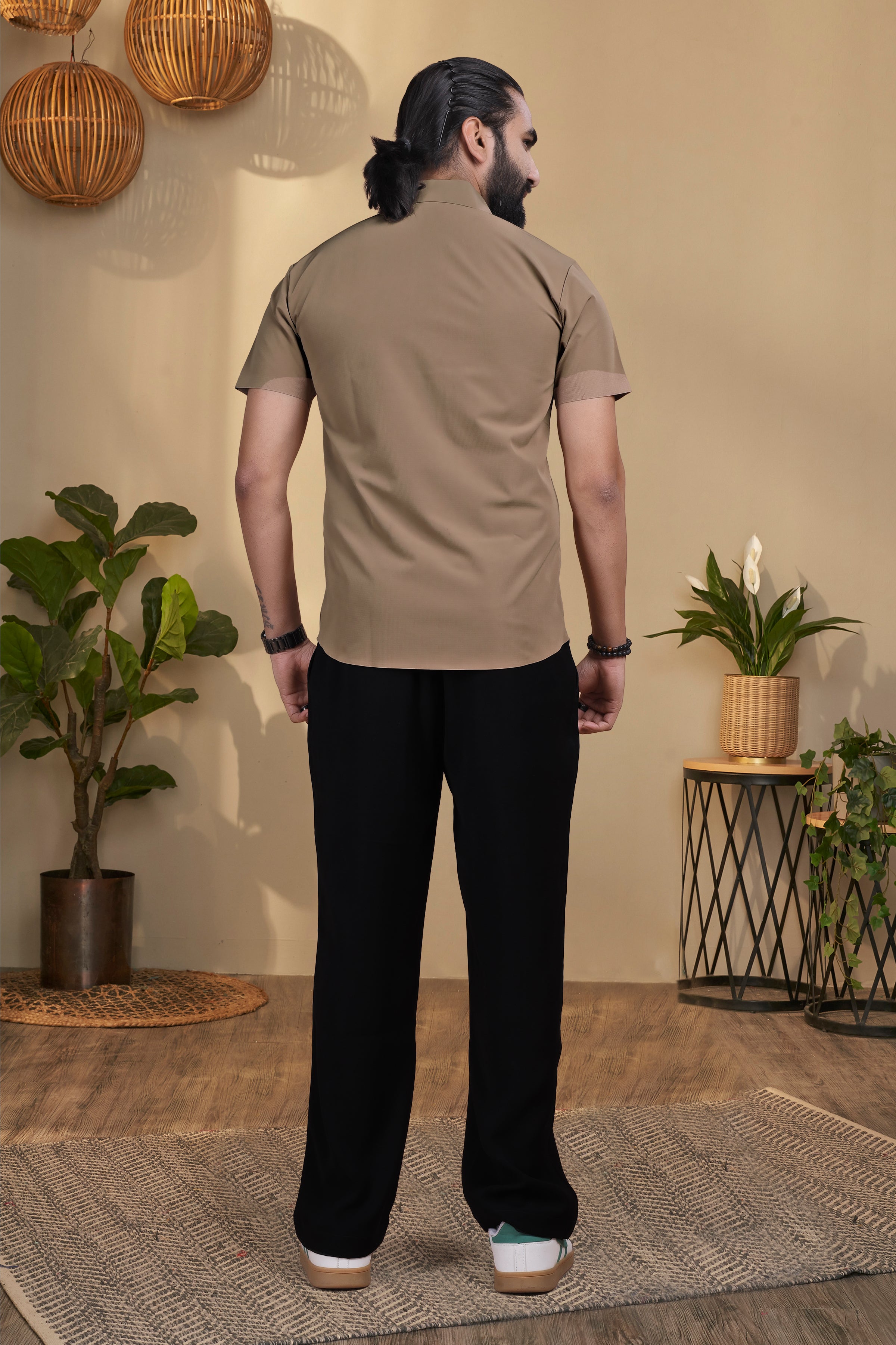Nylon Brown Stichless Shirt