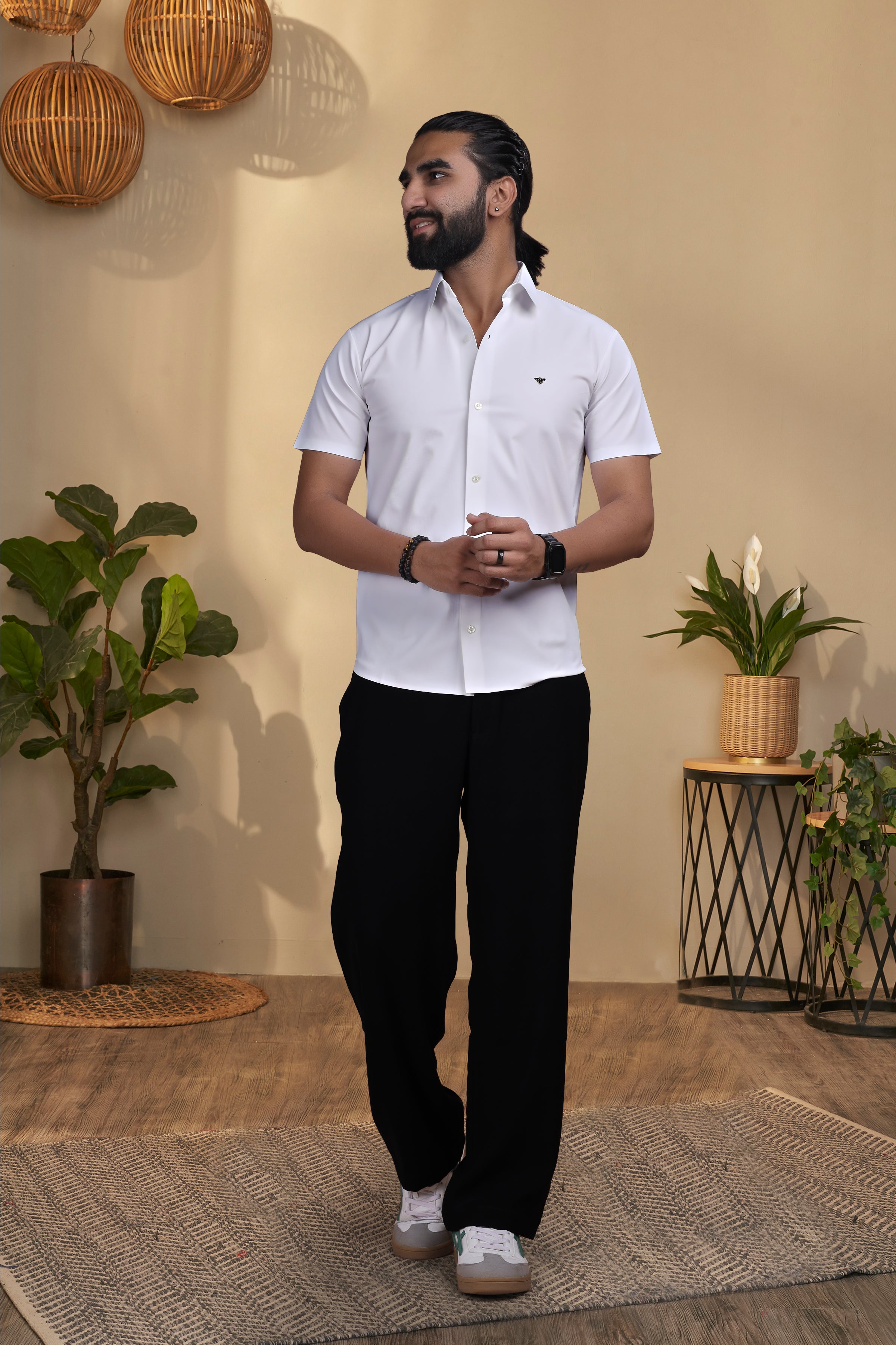 Nylon White Stichless Shirt