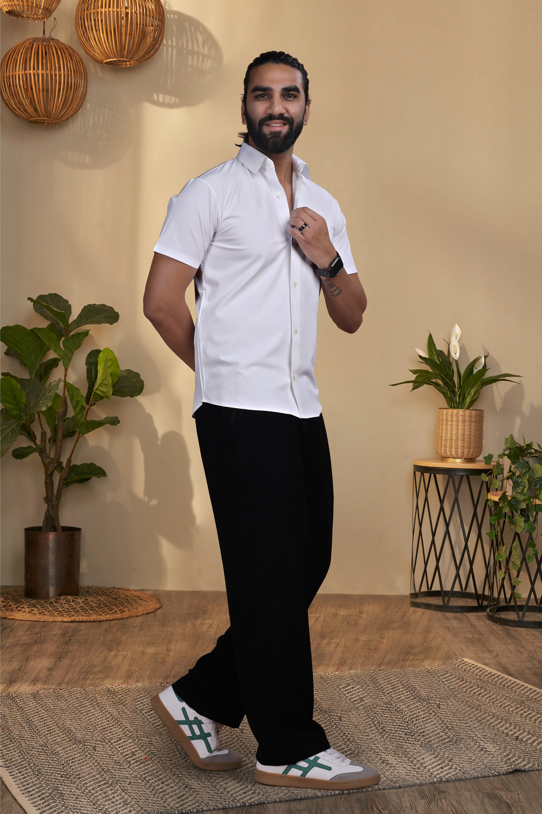 Nylon White Stichless Shirt