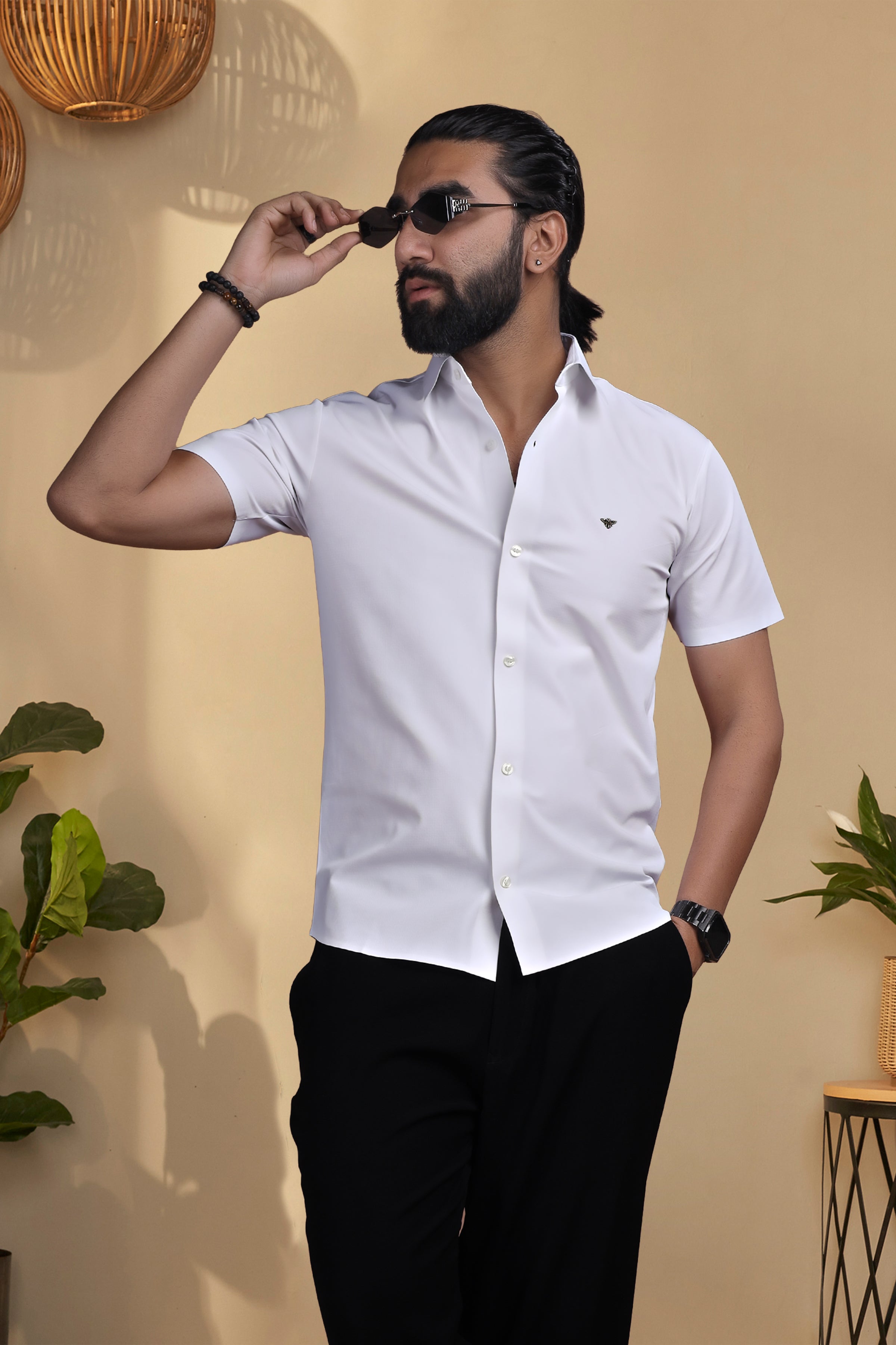 Nylon White Stichless Shirt