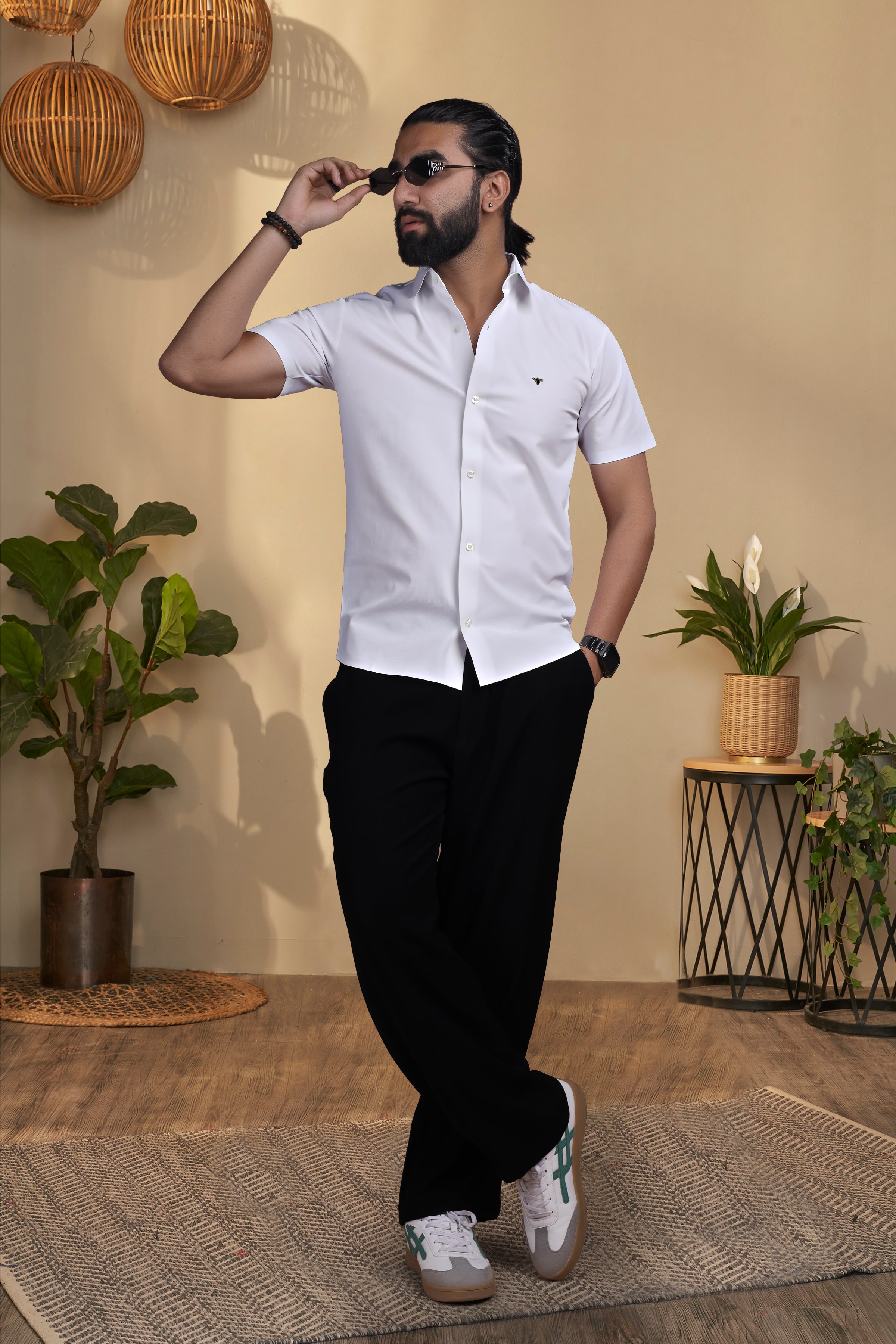 Nylon White Stichless Shirt