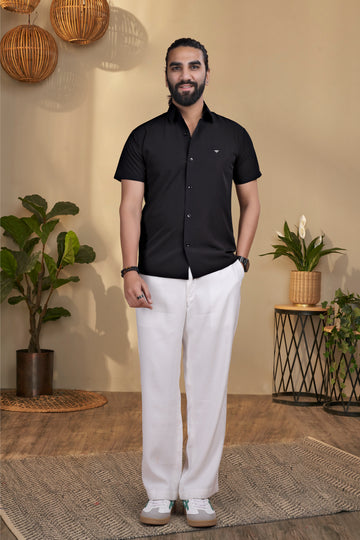 Nylon Black Stichless Shirt