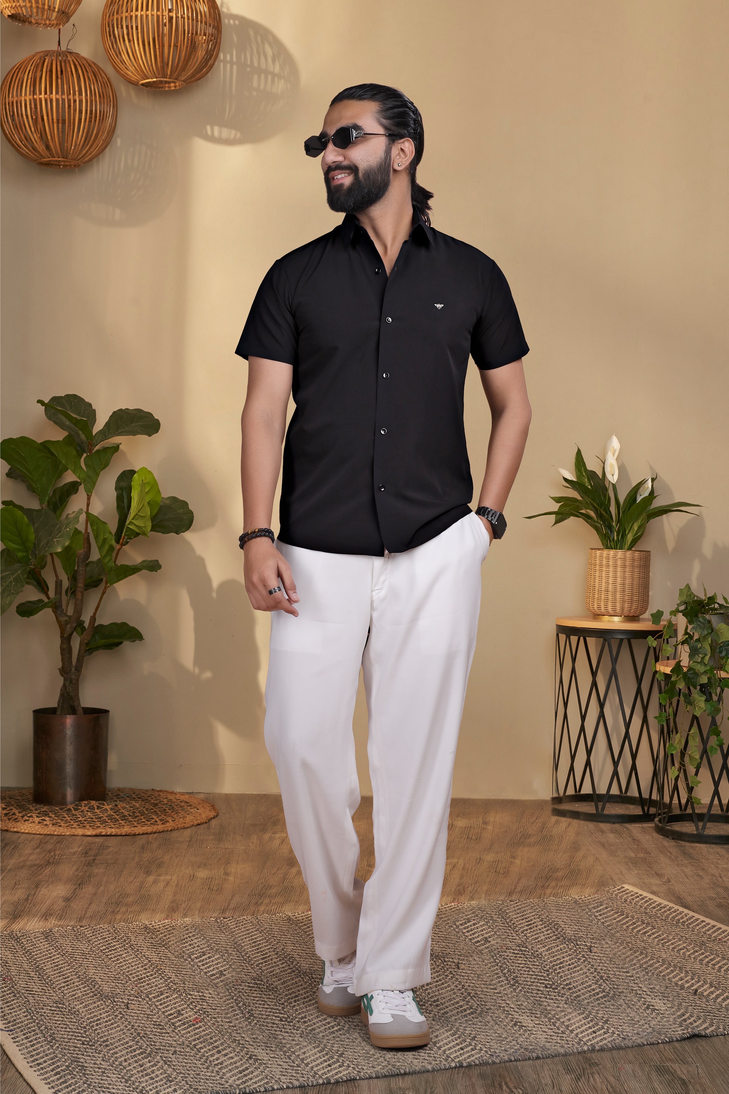 Nylon Black Stichless Shirt