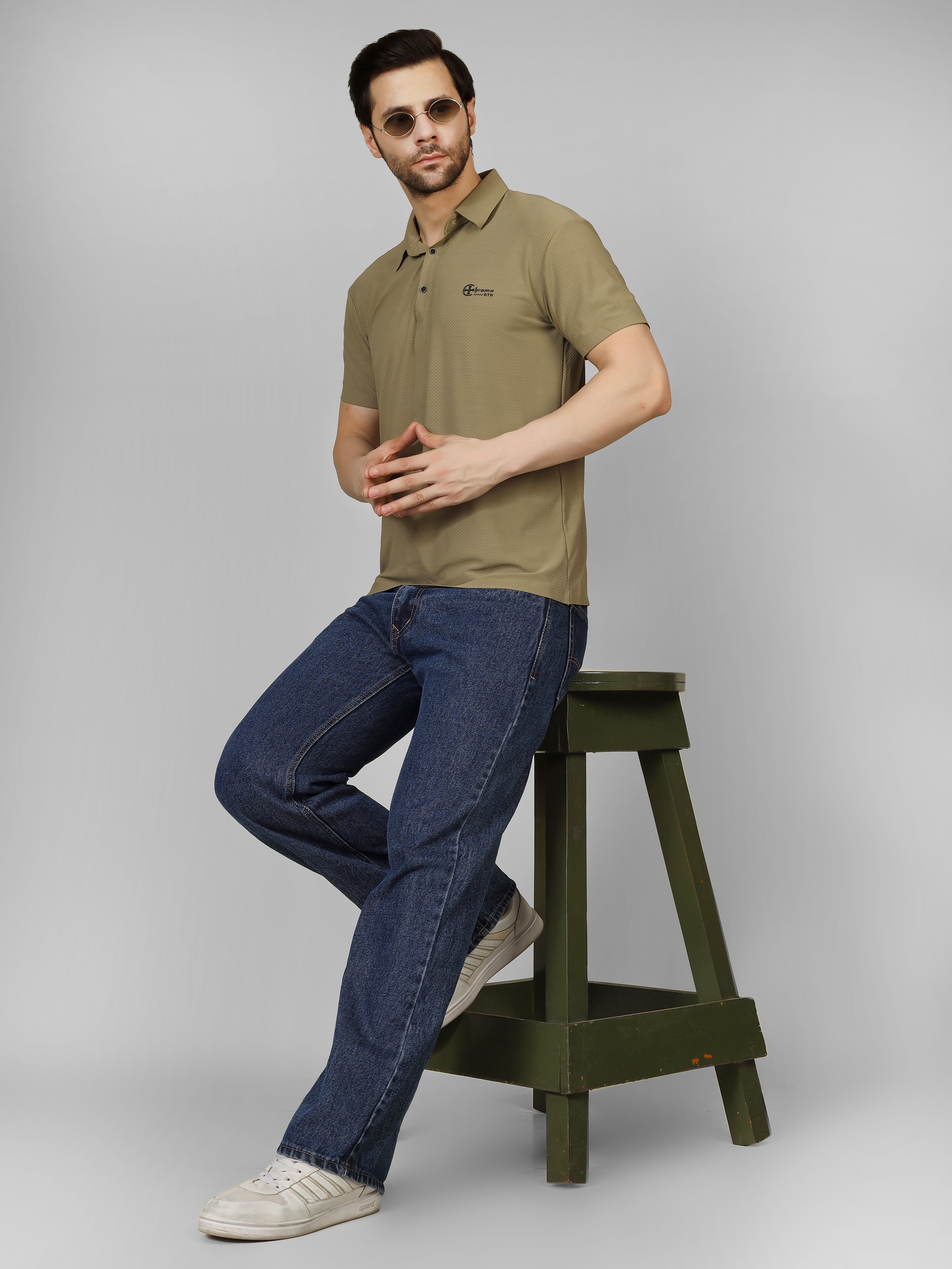 Beige Polo T-Shirt - Contemporary Fit