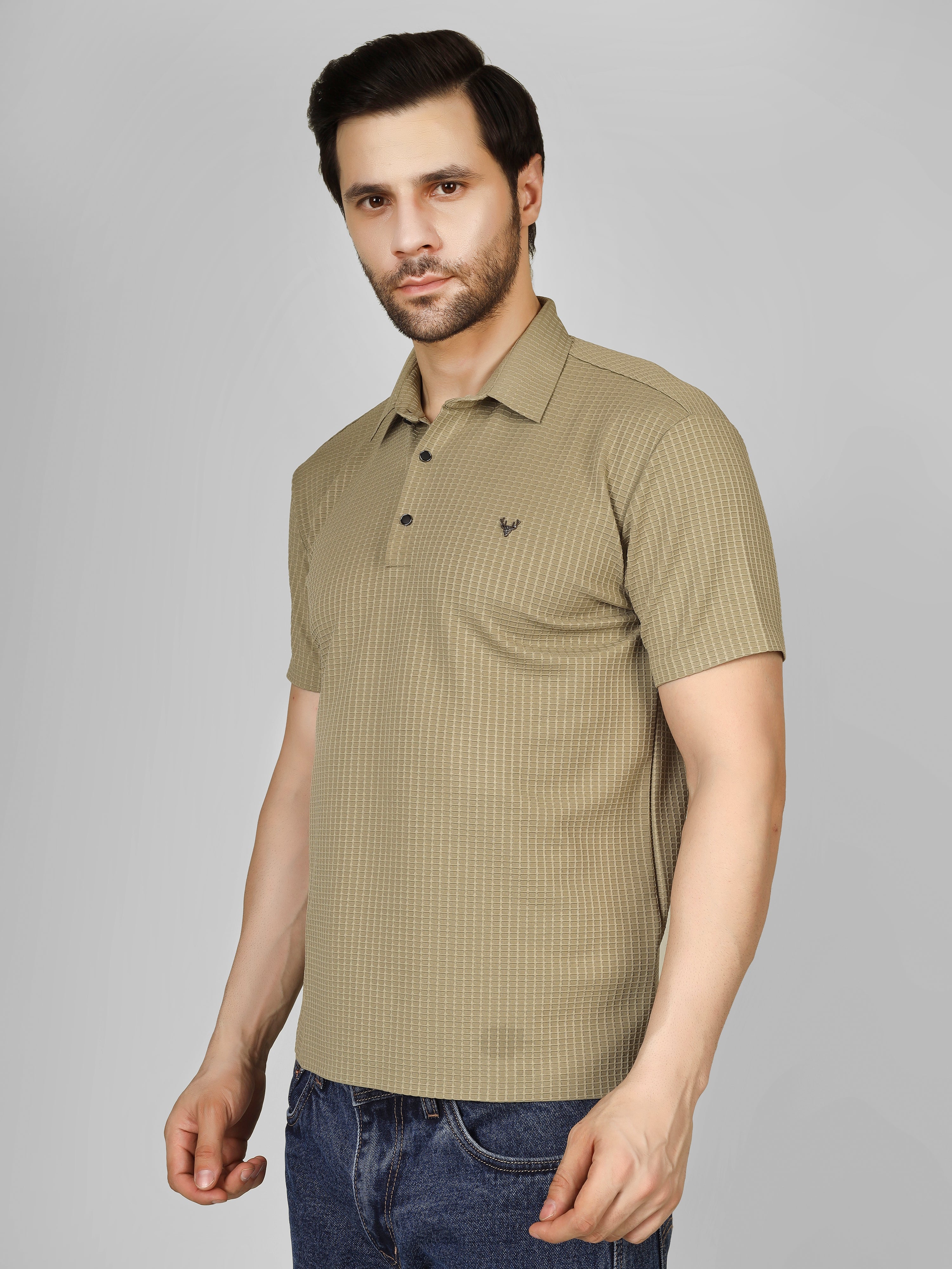 Beige Polo T-Shirt - Contemporary Fit