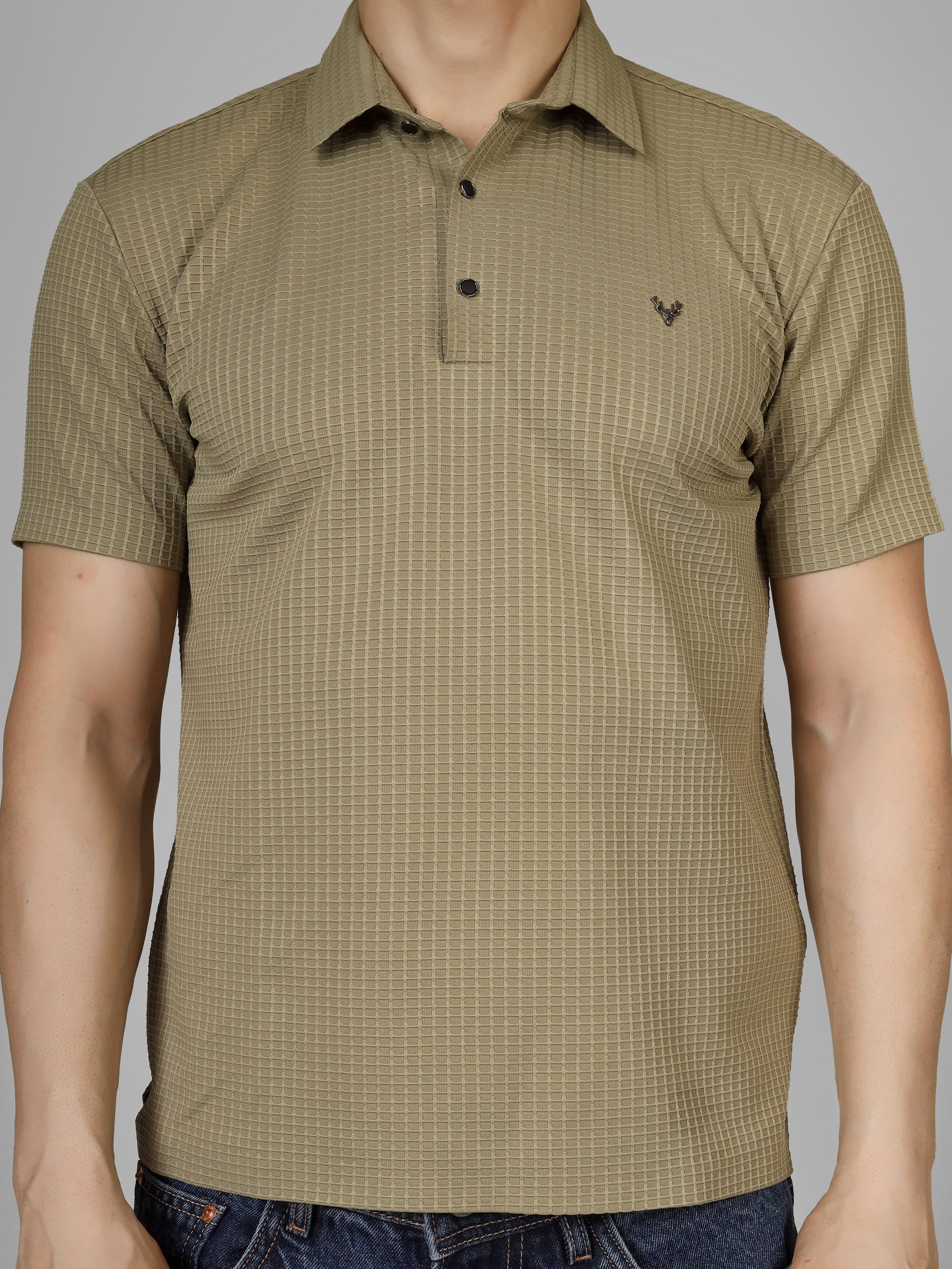 Beige Polo T-Shirt - Contemporary Fit