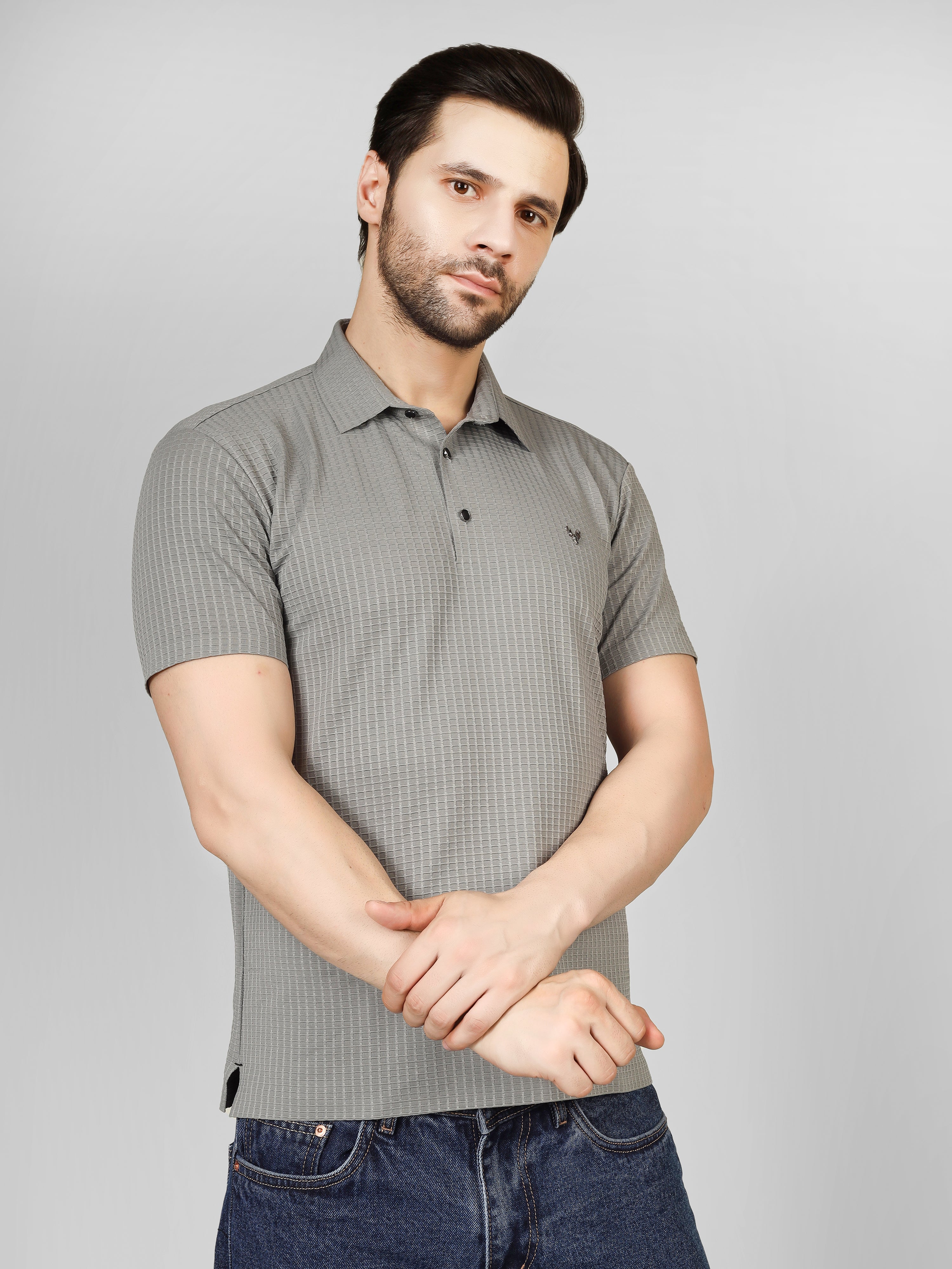 Gray Polo T-Shirt - Contemporary Fit