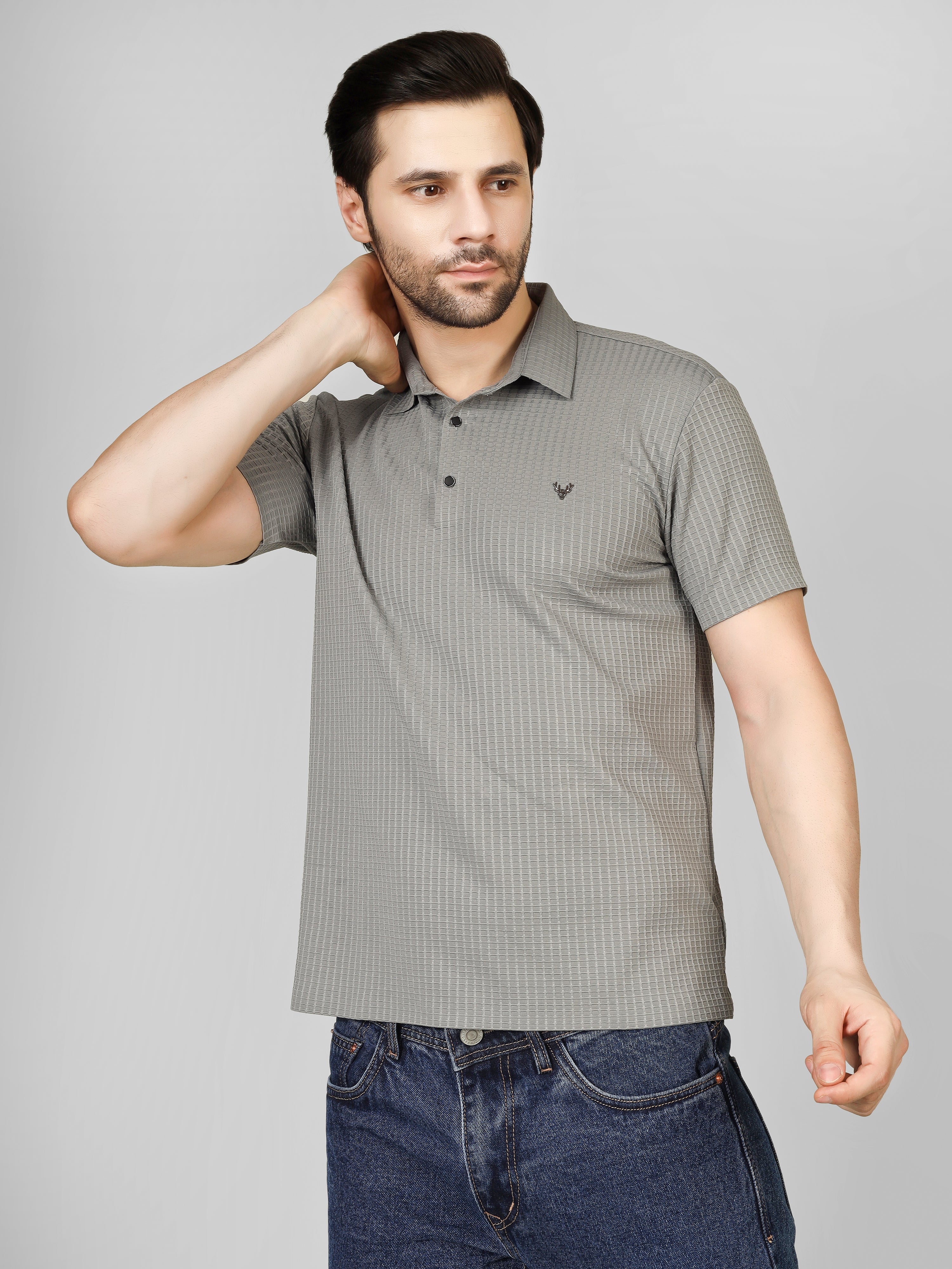 Gray Polo T-Shirt - Contemporary Fit
