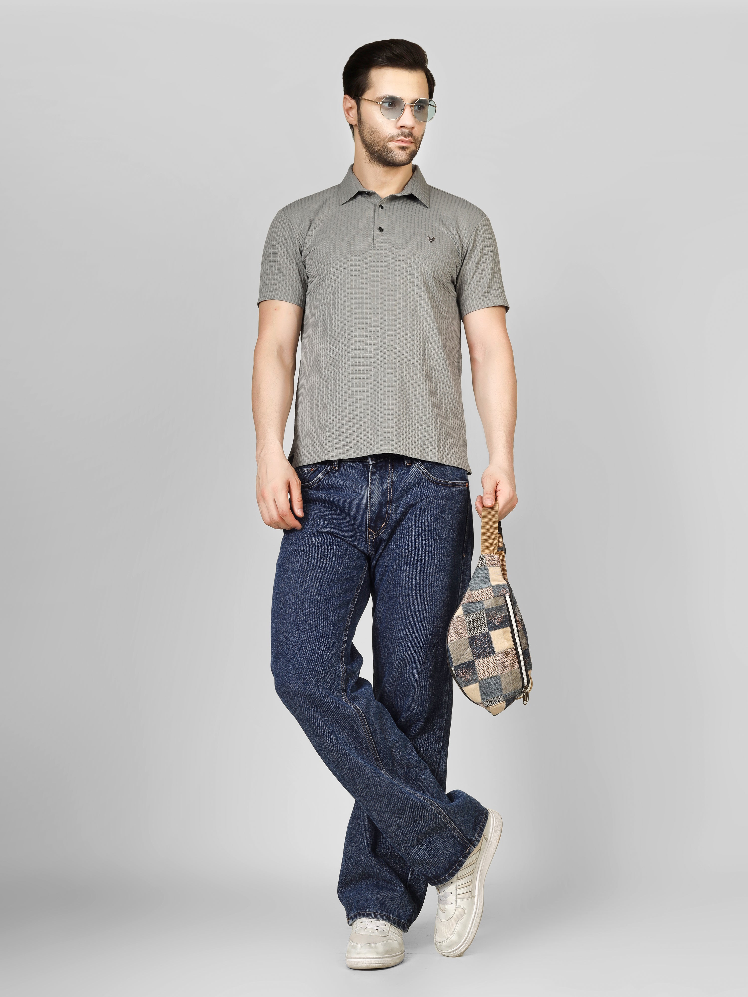 Gray Polo T-Shirt - Contemporary Fit