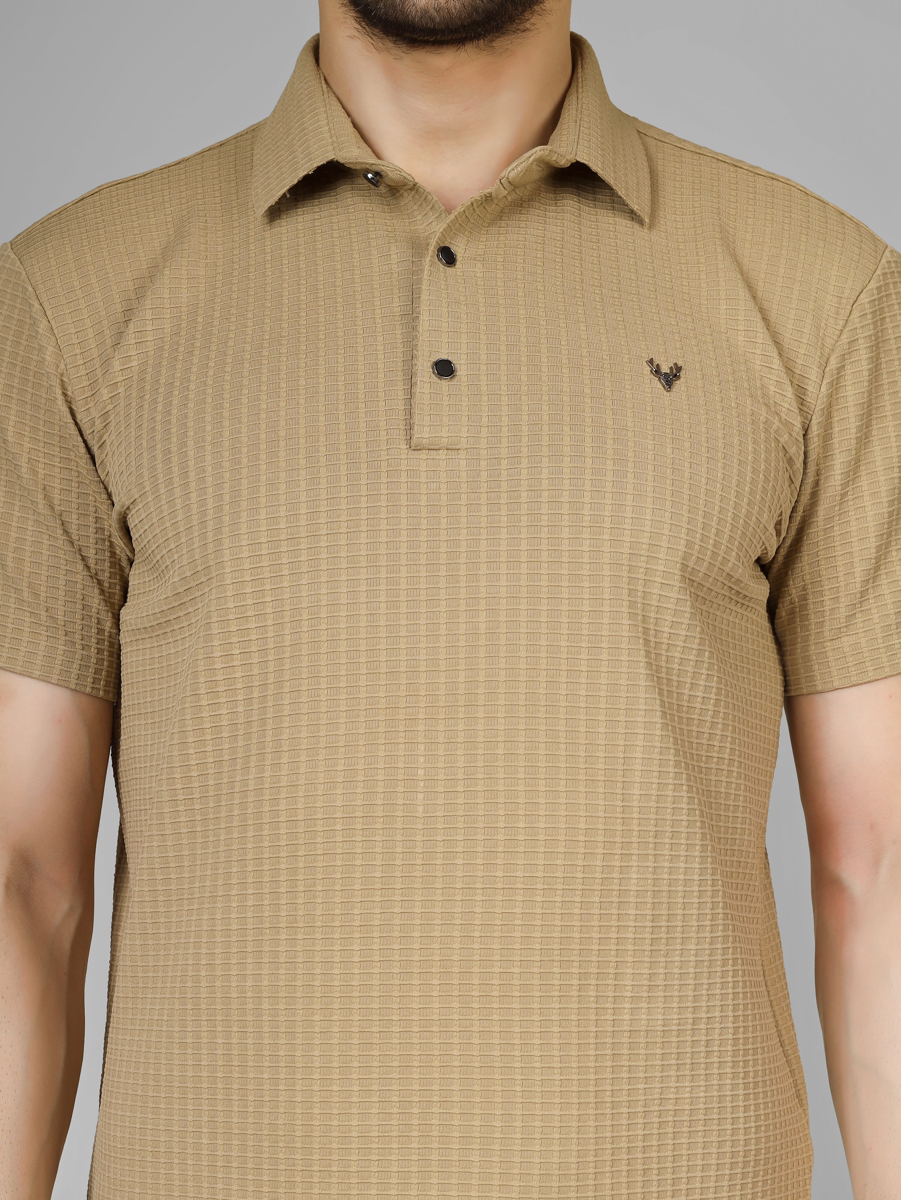 Sand Brown Polo T-Shirt - Contemporary Fit