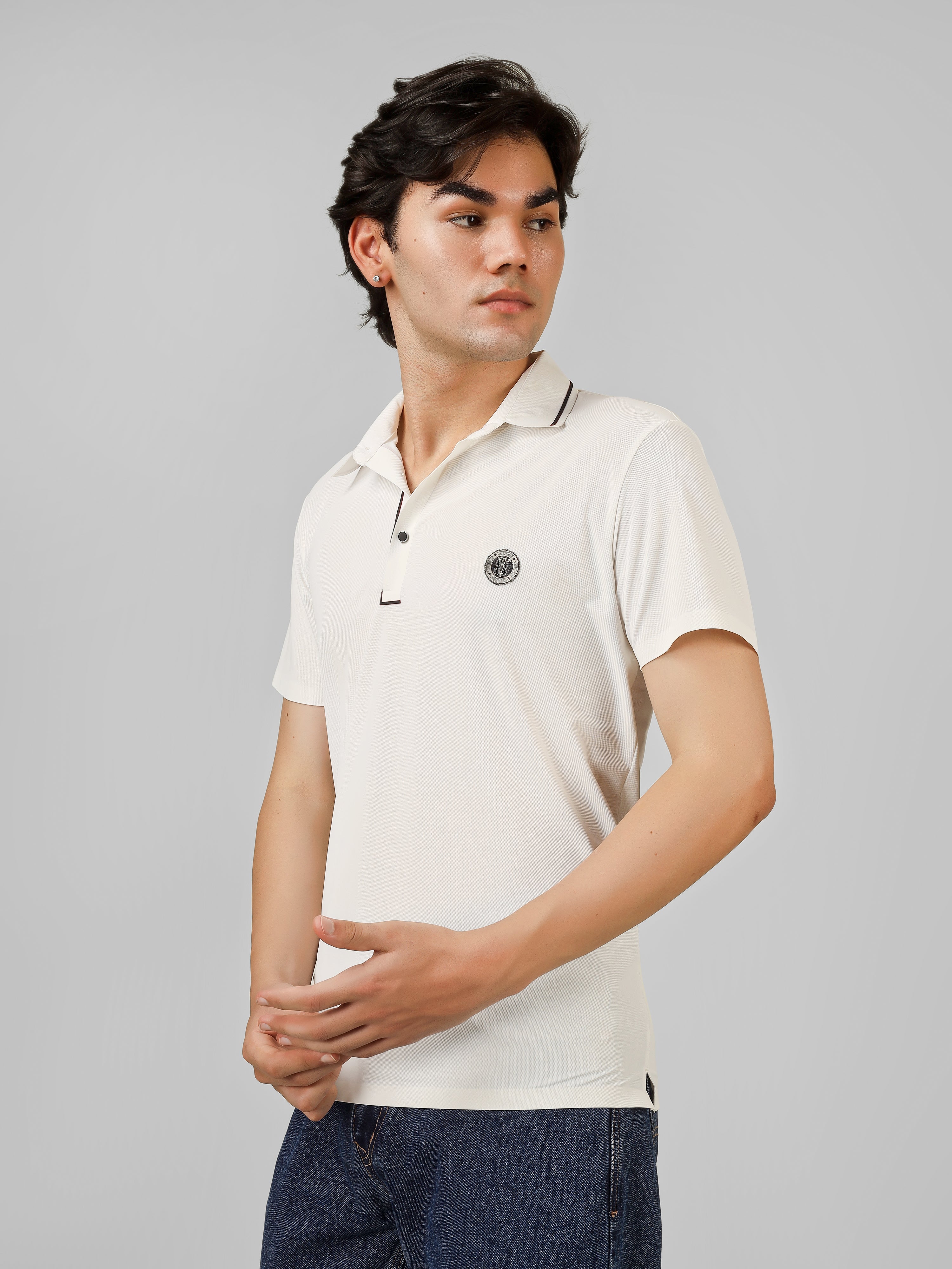 The Imperial Men's Stichless Polo White T-shirt