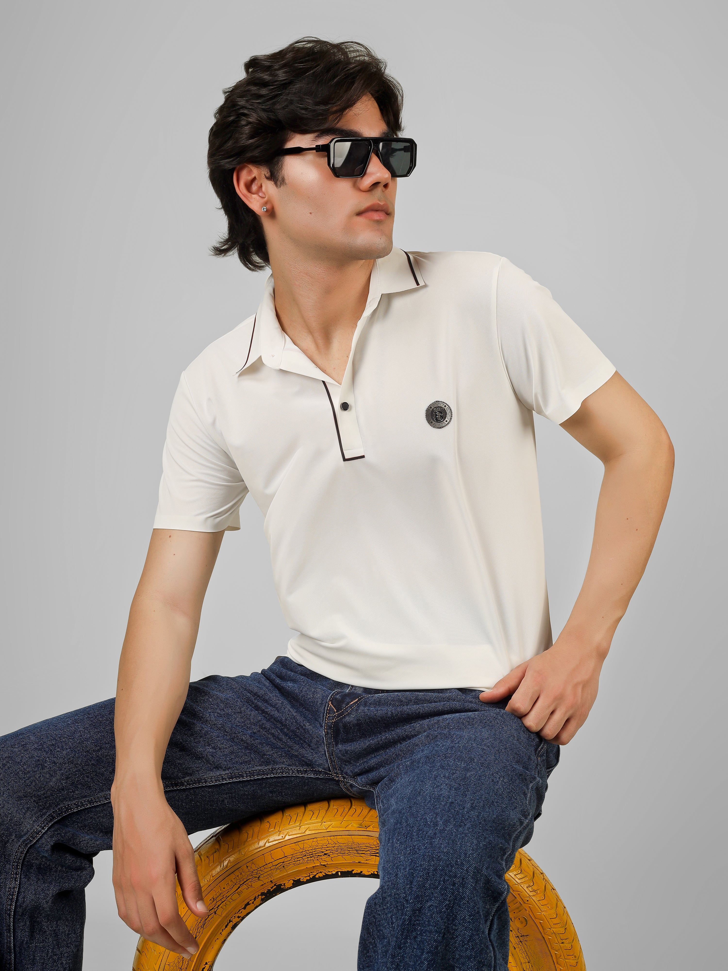 The Imperial Men's Stichless Polo White T-shirt