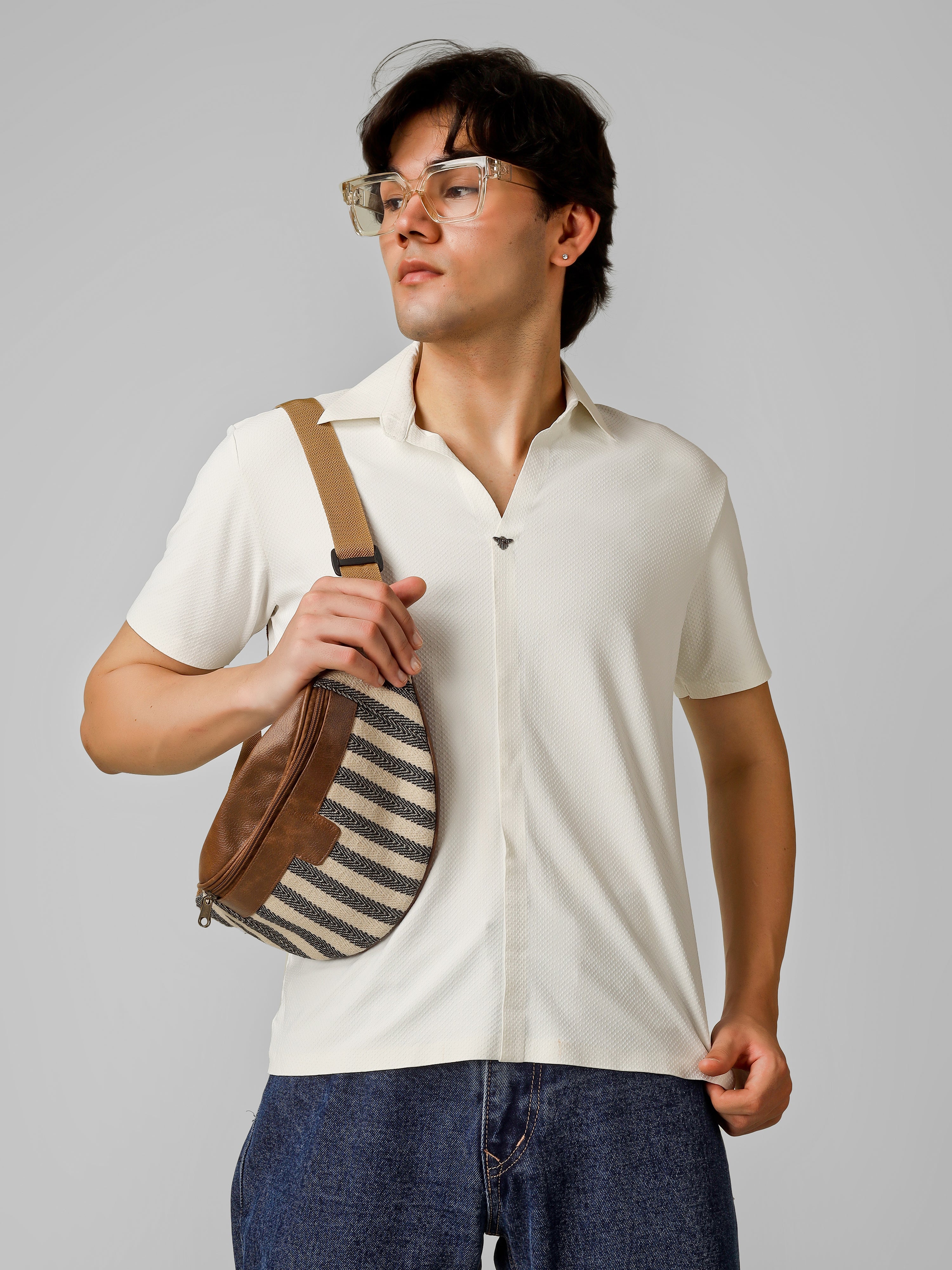The Imperial Men's White Polo V Neck Stichless T-shirt