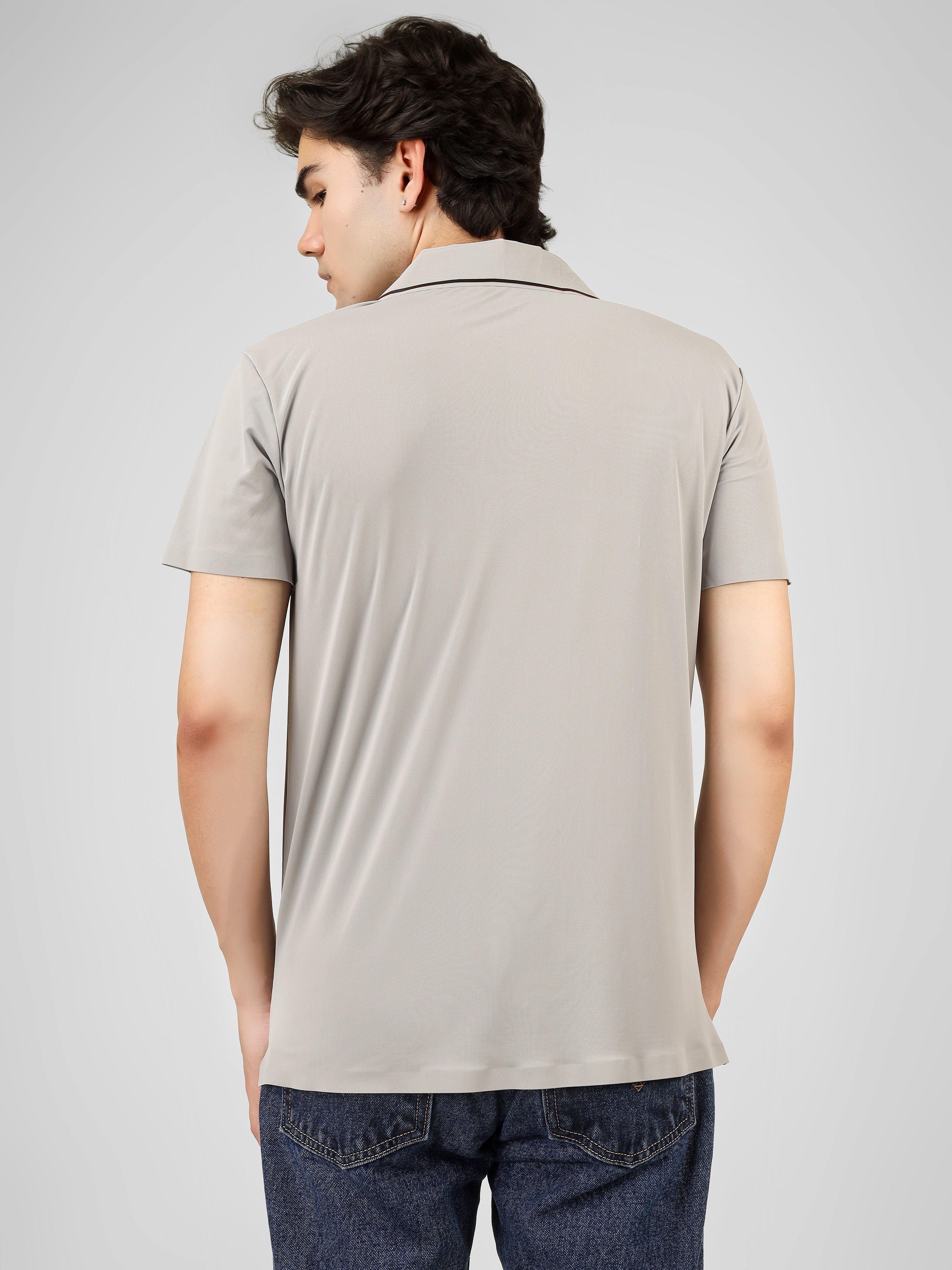 The Imperial Men's Stichless Polo Light Grey T-shirt