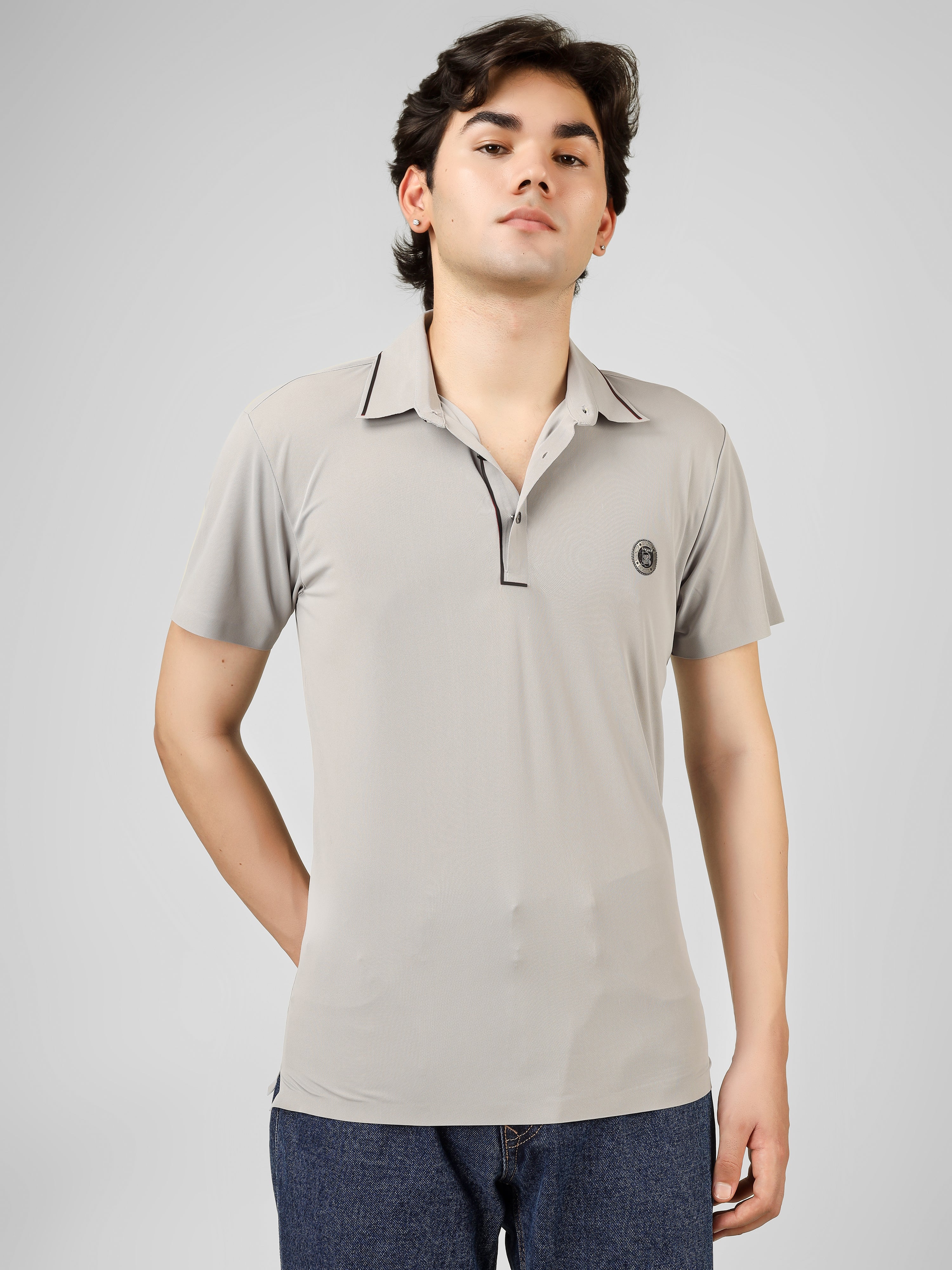 The Imperial Men's Stichless Polo Light Grey T-shirt